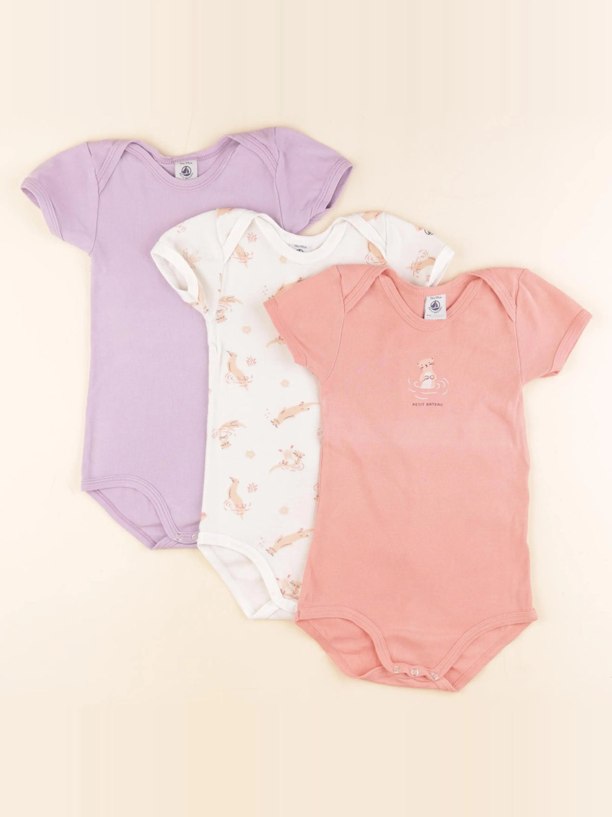 Petit Bateau - lot de 3 bodies en coton multicolore - 36 mois