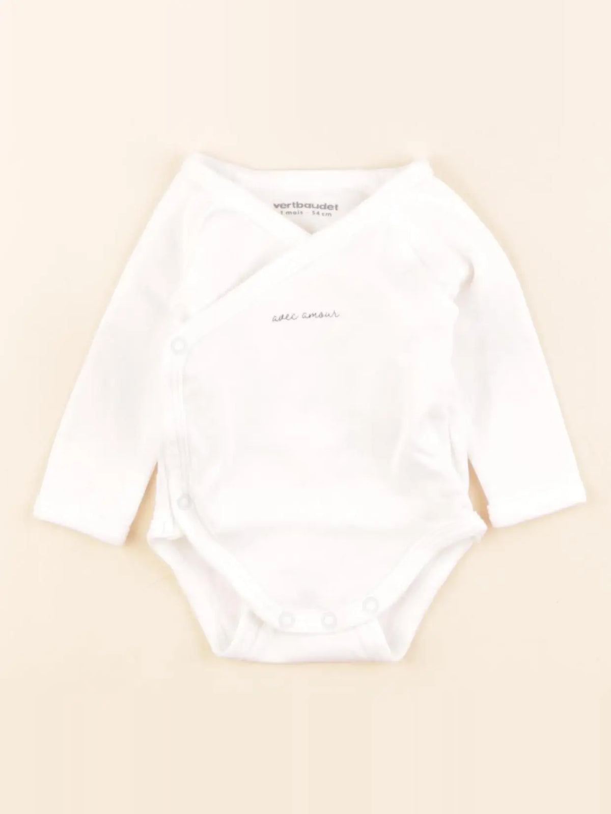 Vertbaudet - body blanc - 1 mois