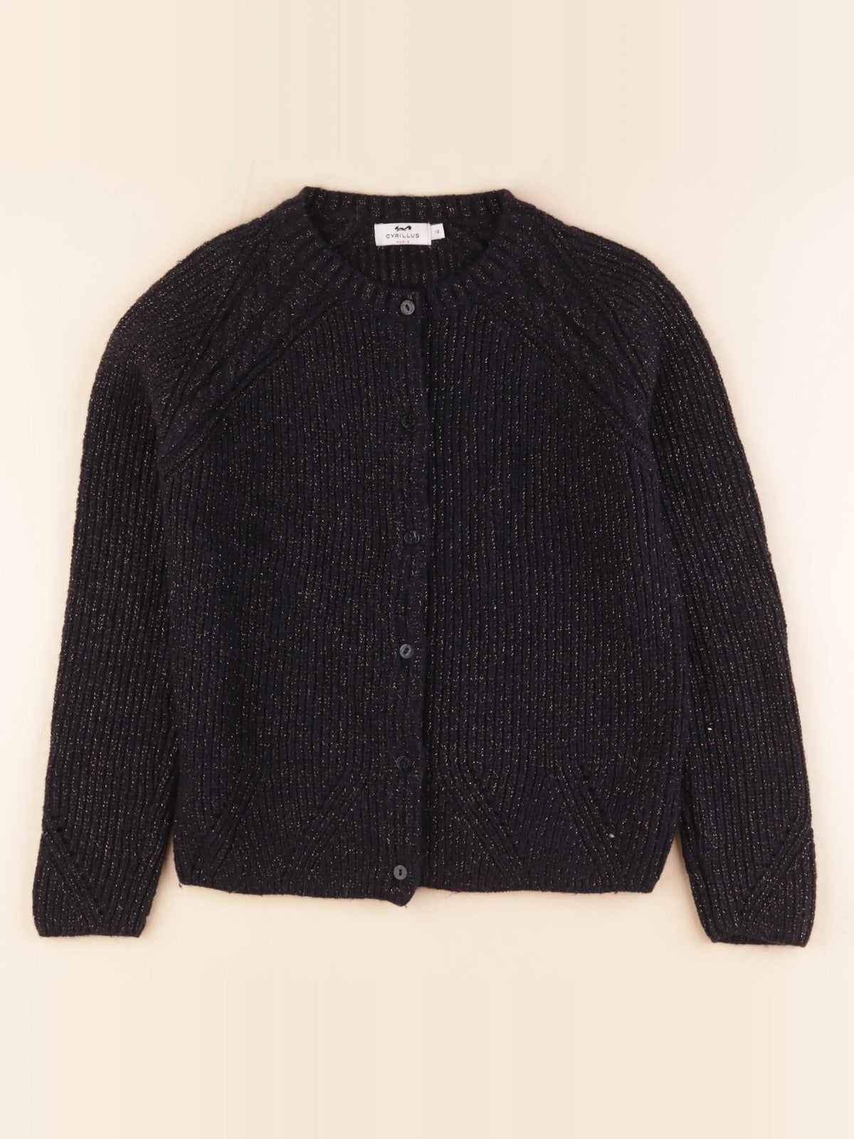 Cyrillus - gilet bleu, or - 12 ans
