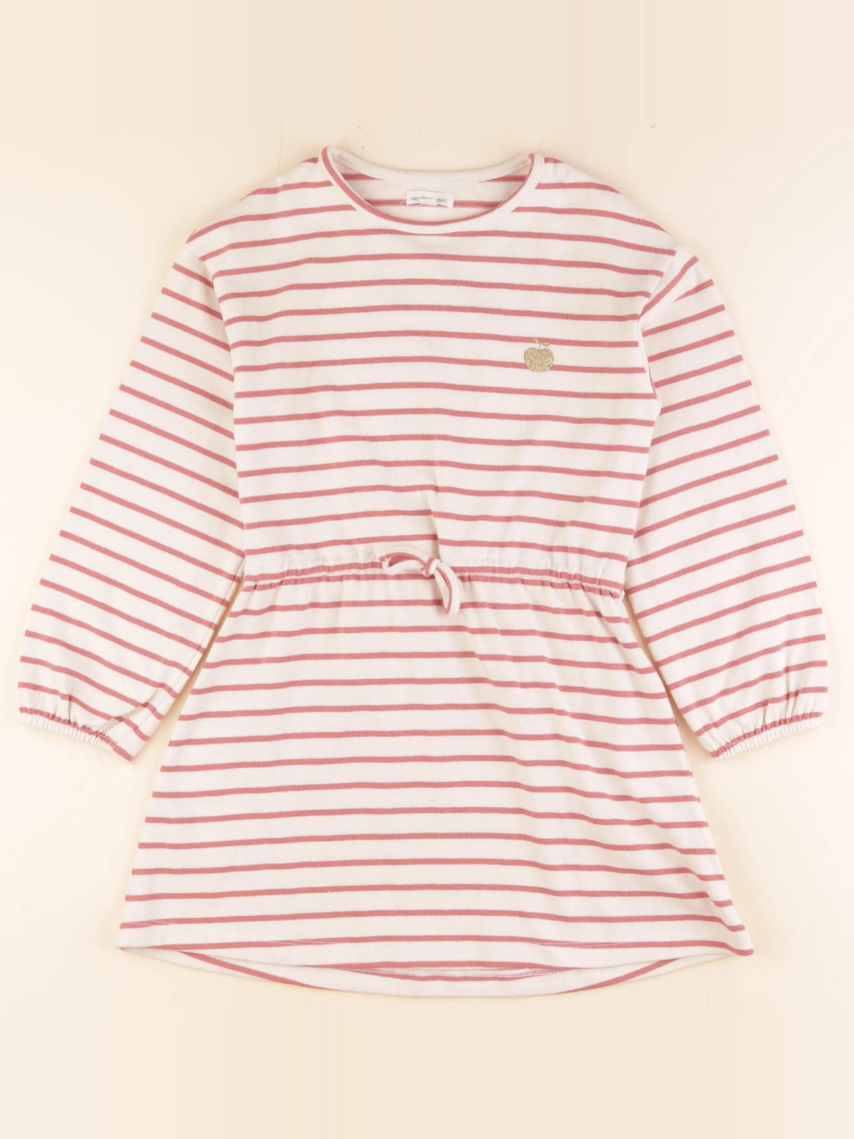 Vertbaudet - robe blanc, rose - 8 ans