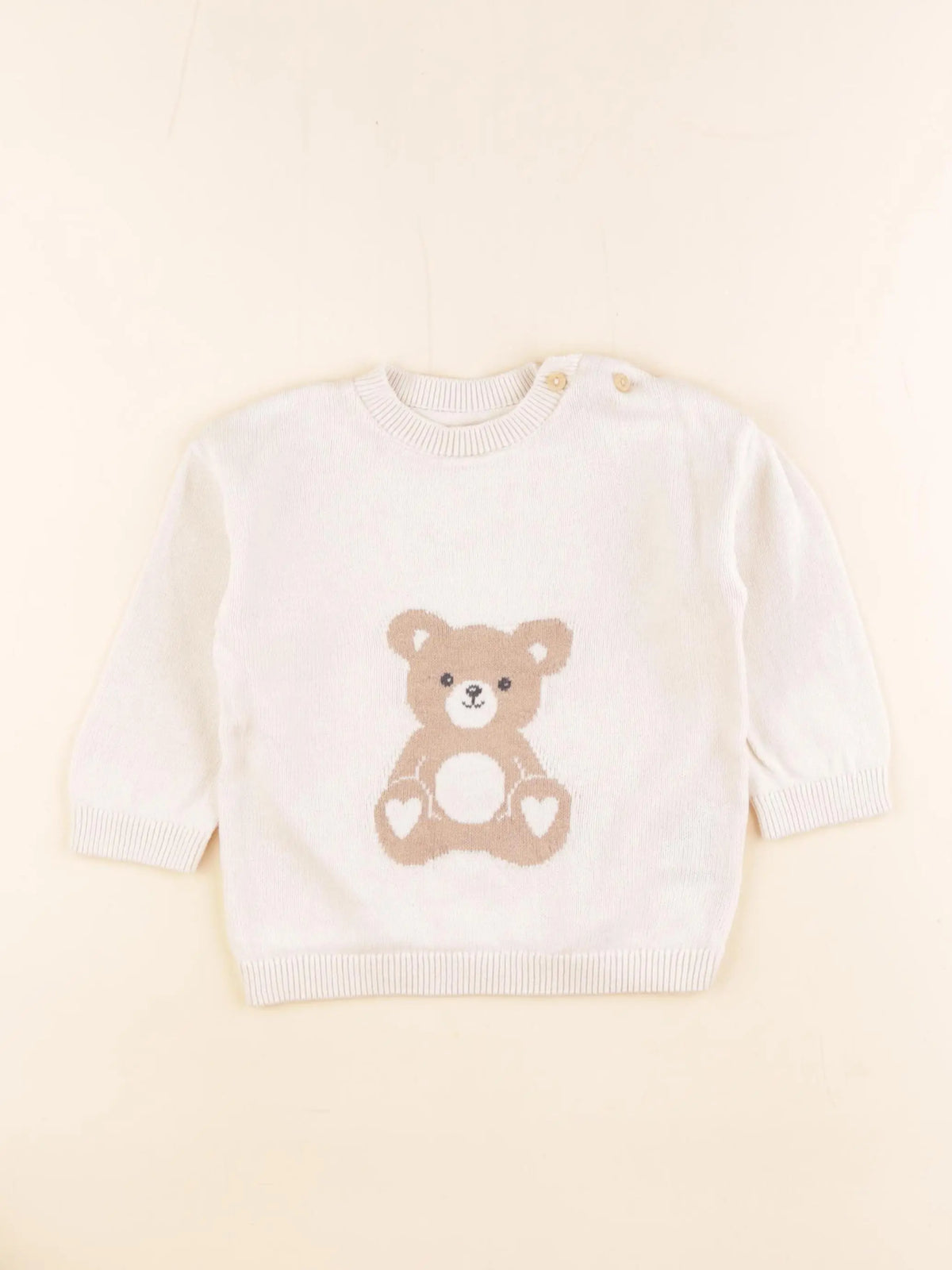 H&M - pull beige, marron - 9/12 mois