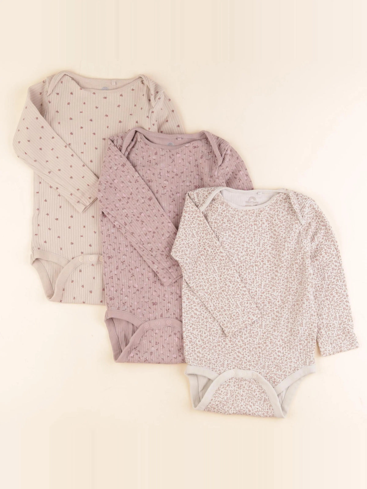 Next - lot de 3 bodies en coton beige - 18/24 mois