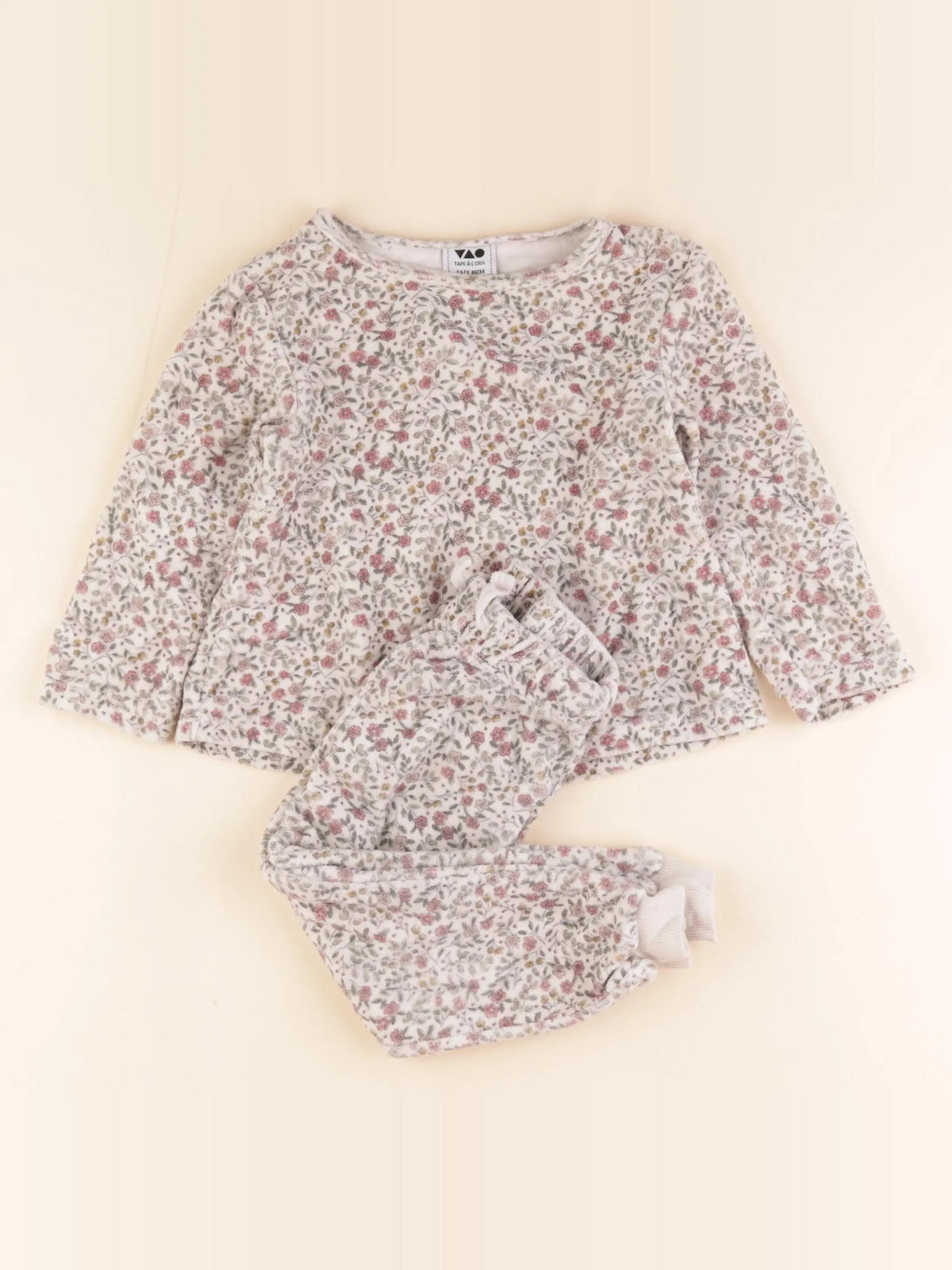 Tape à l'oeil - pyjama velours beige - 24 mois