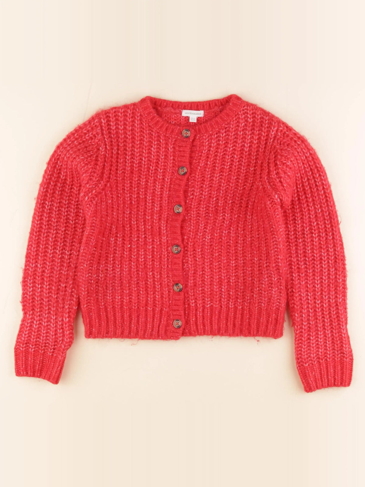 Vertbaudet - gilet rouge - 8 ans