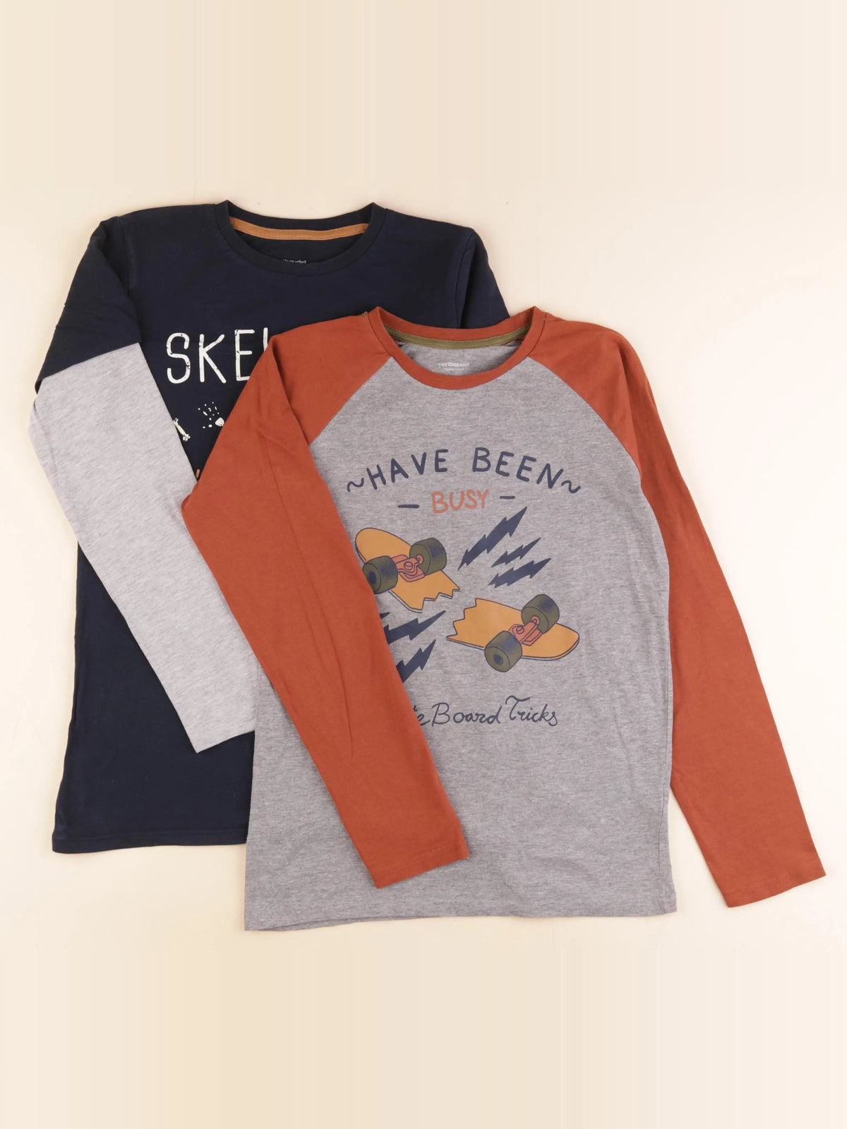 Vertbaudet - lot de 2 tee-shirts gris, bleu - 12 ans