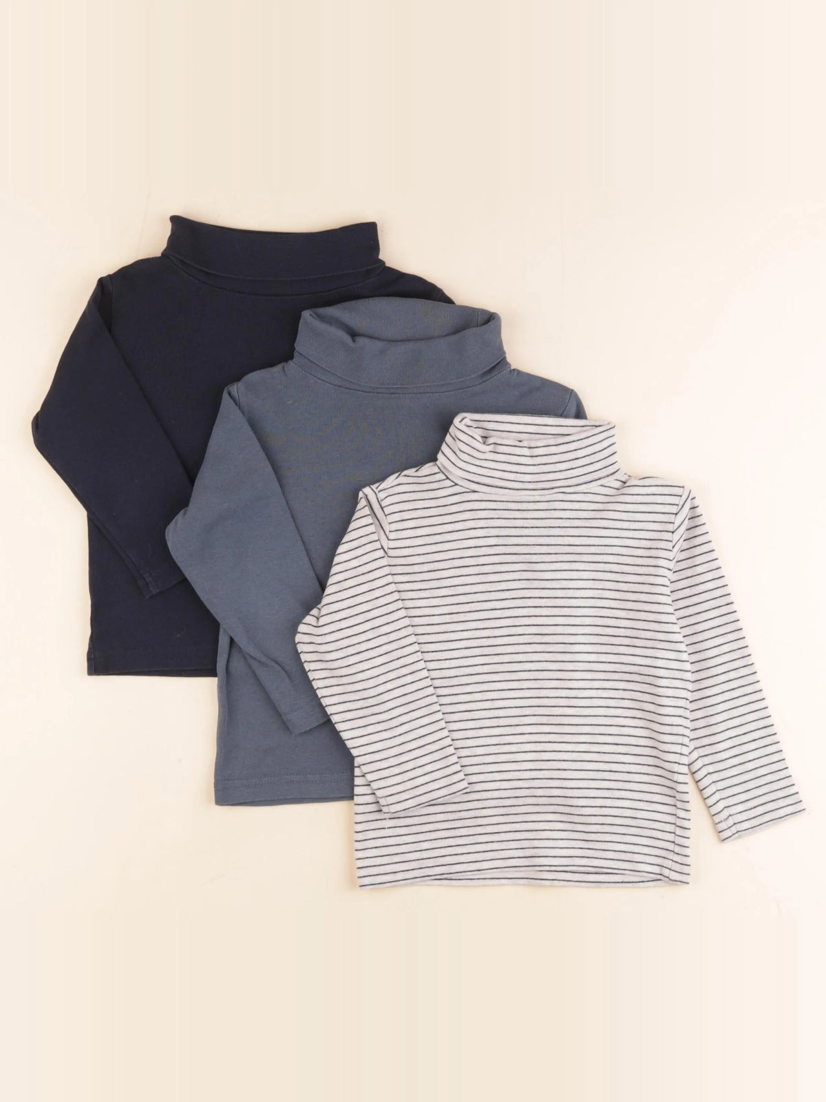 Vertbaudet - lot de 3 sous-pulls bleu - 3 ans