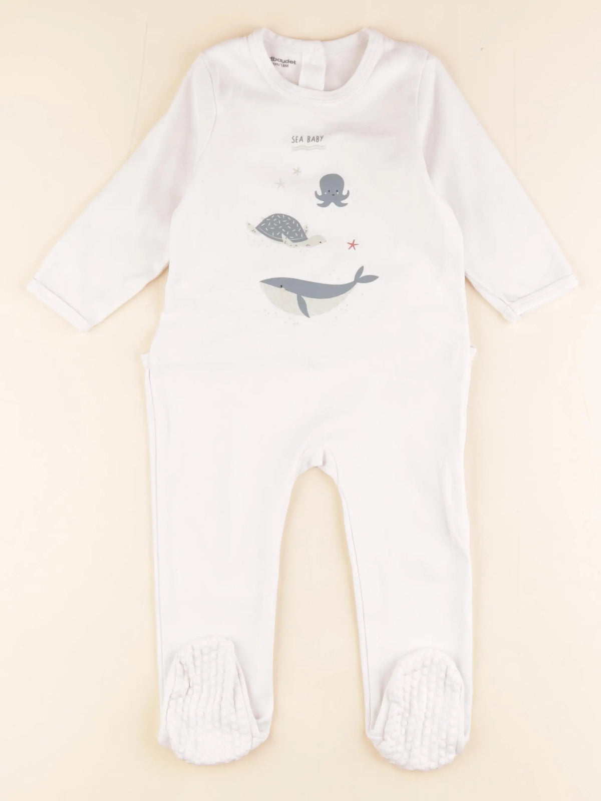 Vertbaudet - pyjama coton blanc - 18 mois