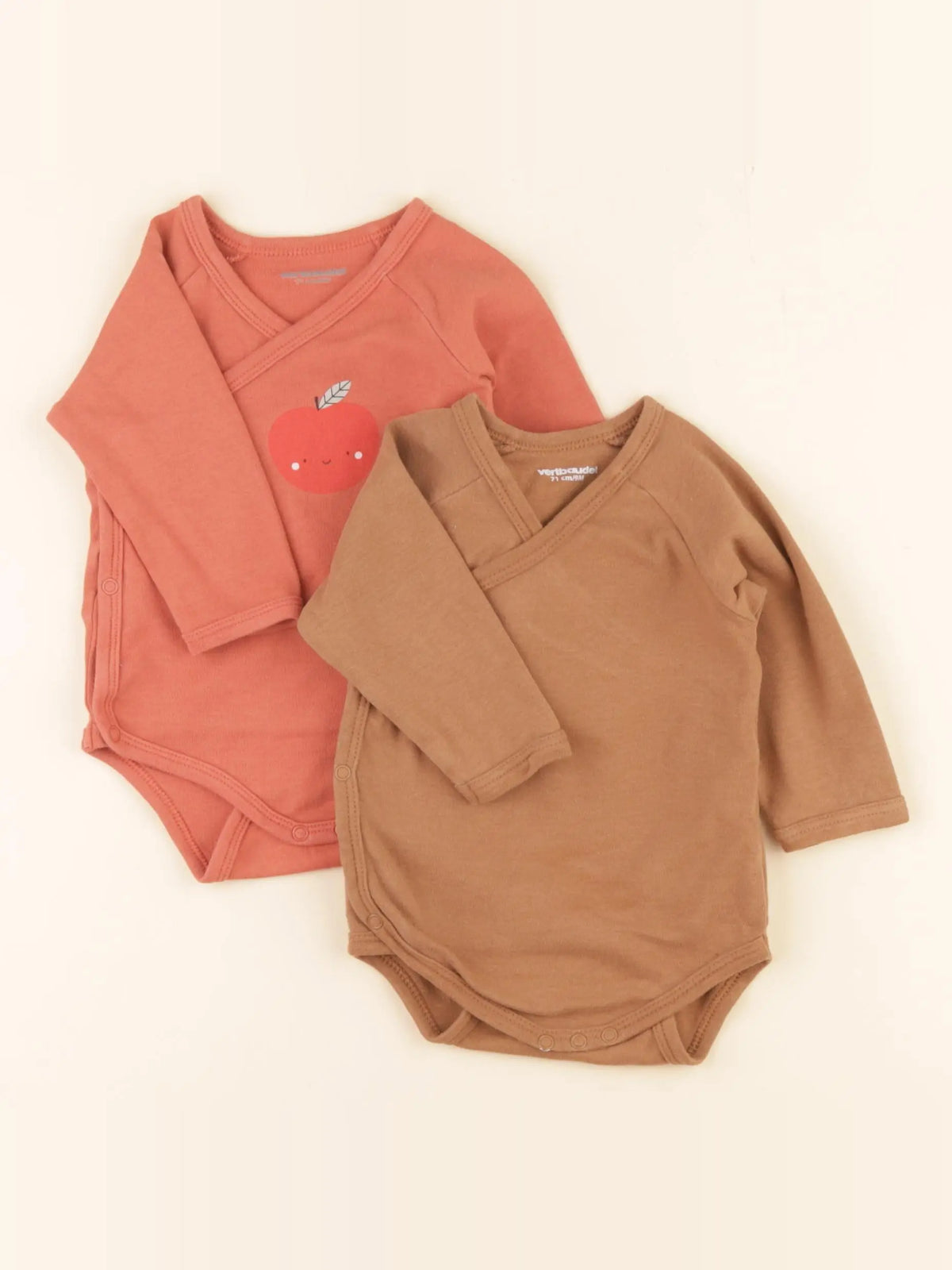 Vertbaudet - lot de 2 bodies en coton multicolore - 9 mois