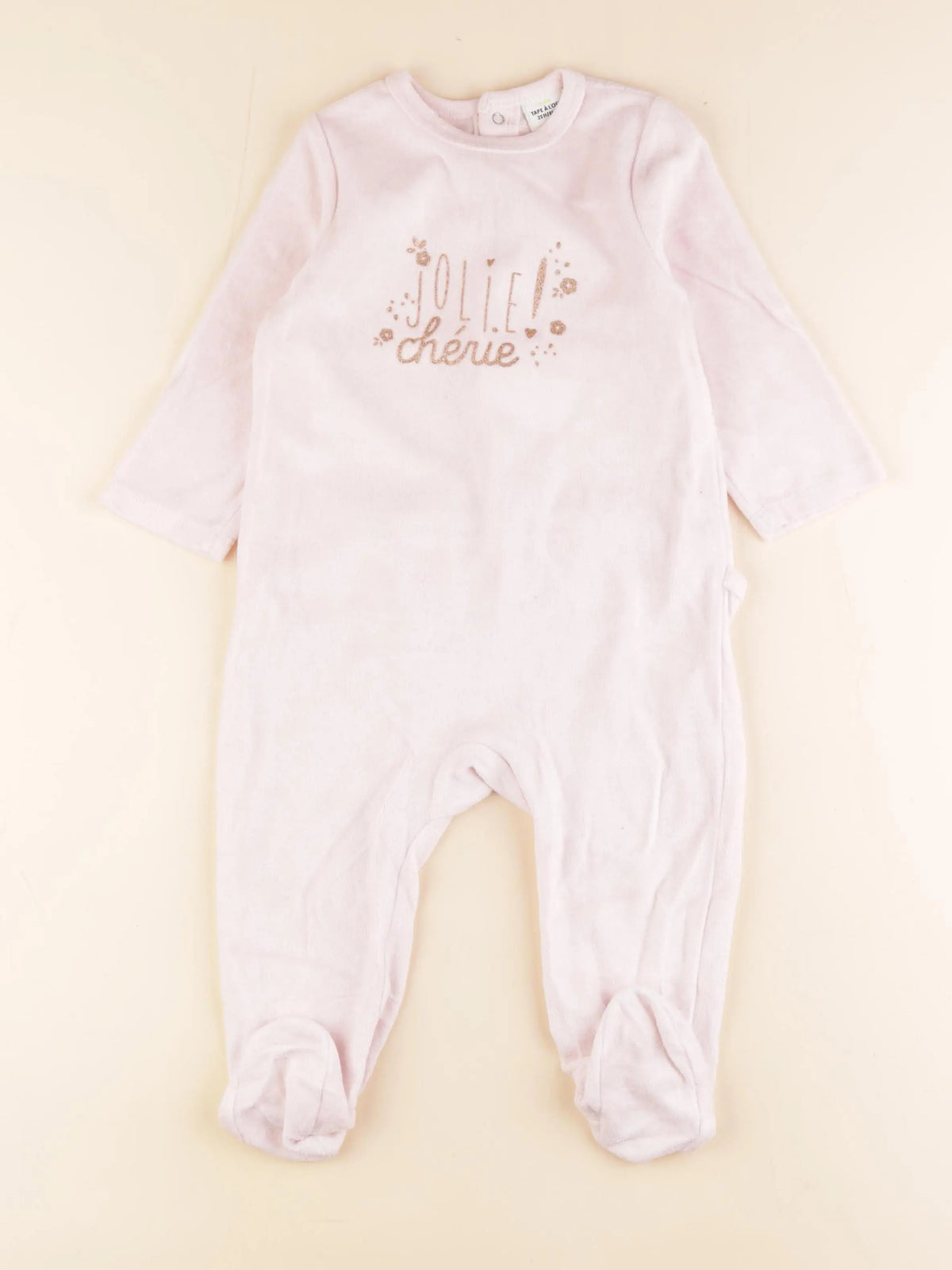 Tape à l'oeil - pyjama velours rose - 24 mois