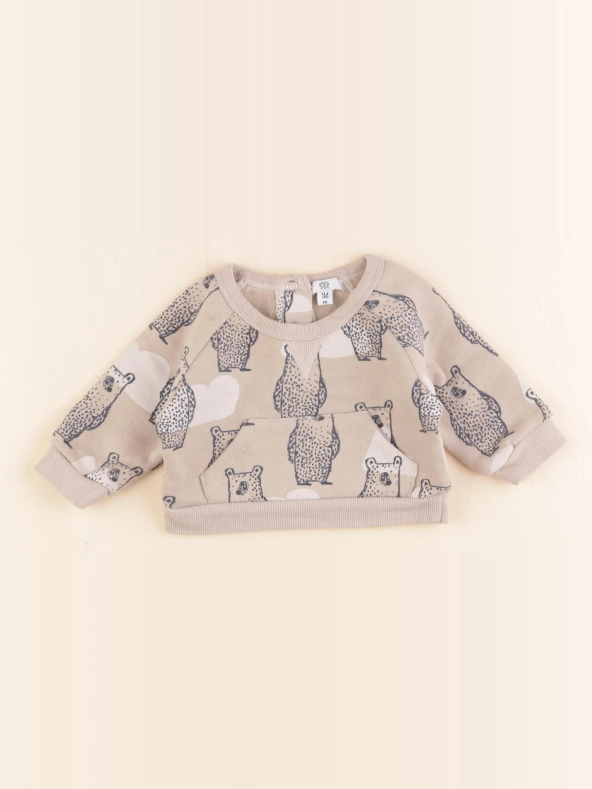 La Redoute - sweat beige - 1 mois
