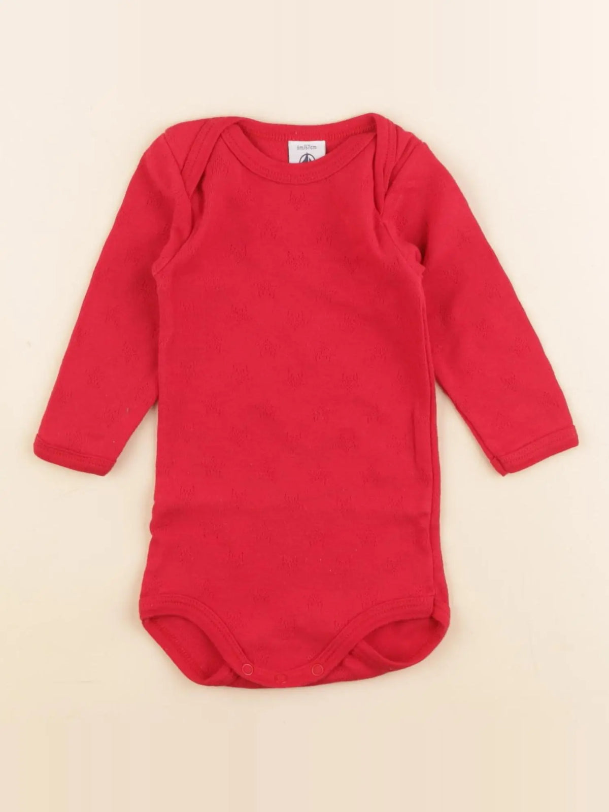 Petit Bateau - body rouge - 6 mois