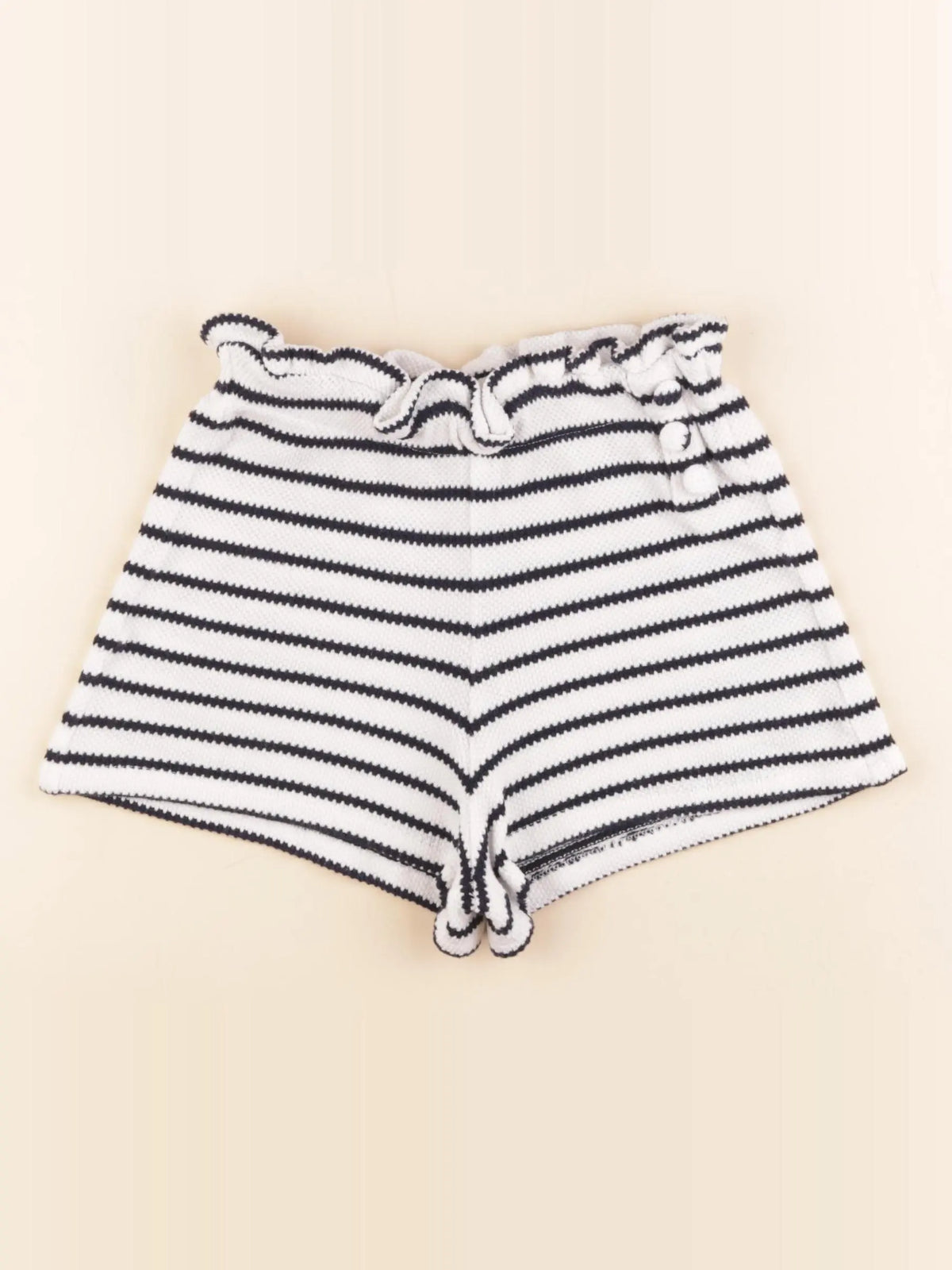 Vertbaudet - short blanc, bleu - 6 ans