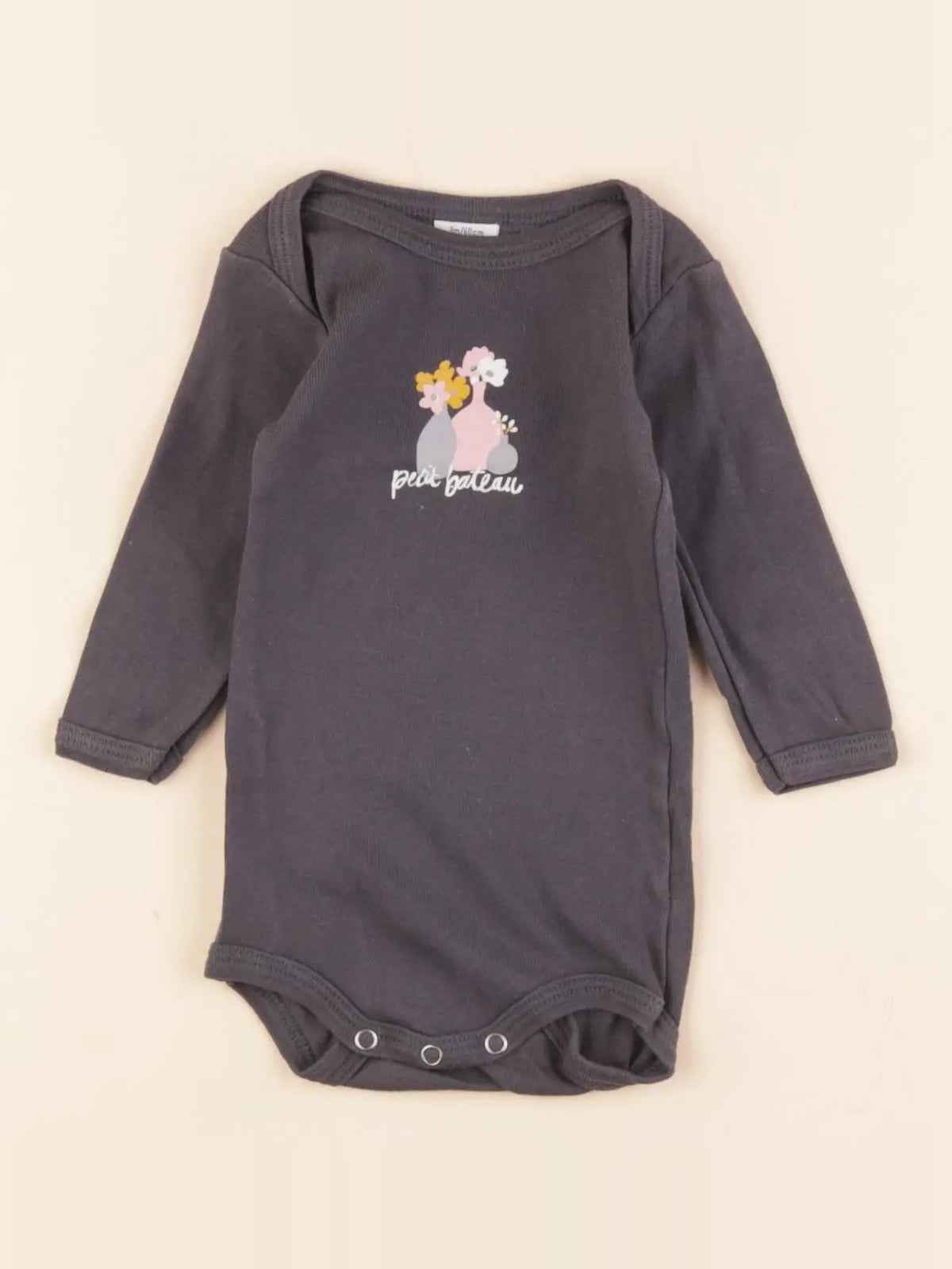 Petit Bateau - body gris - 3 mois