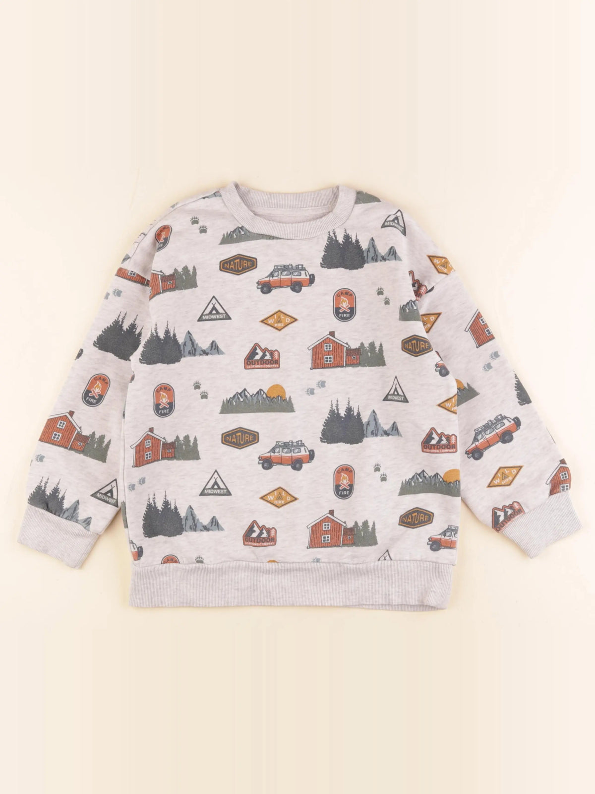Vertbaudet - sweat gris, vert - 8 ans