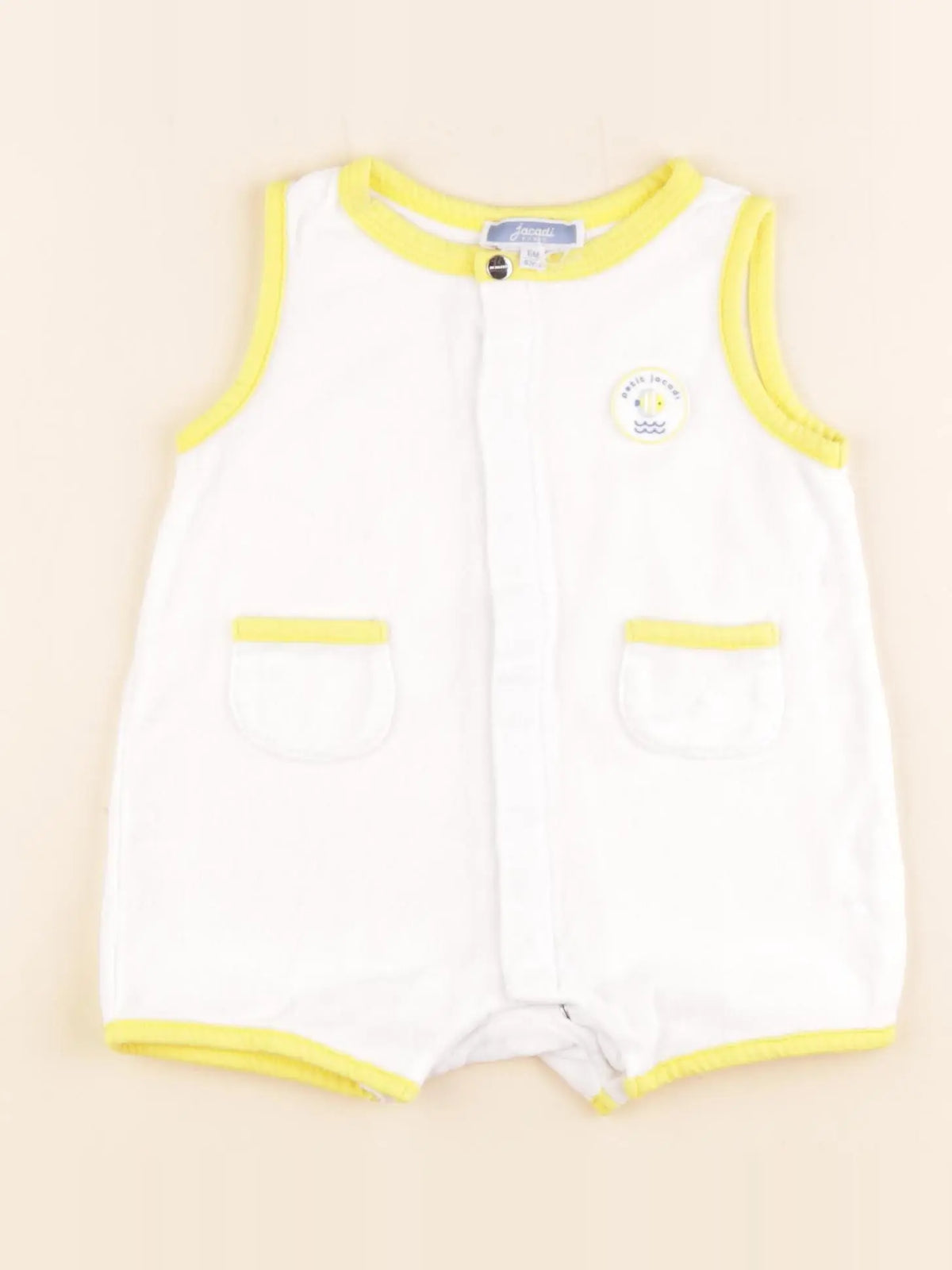 Jacadi - combinaison blanc, jaune - 6 mois