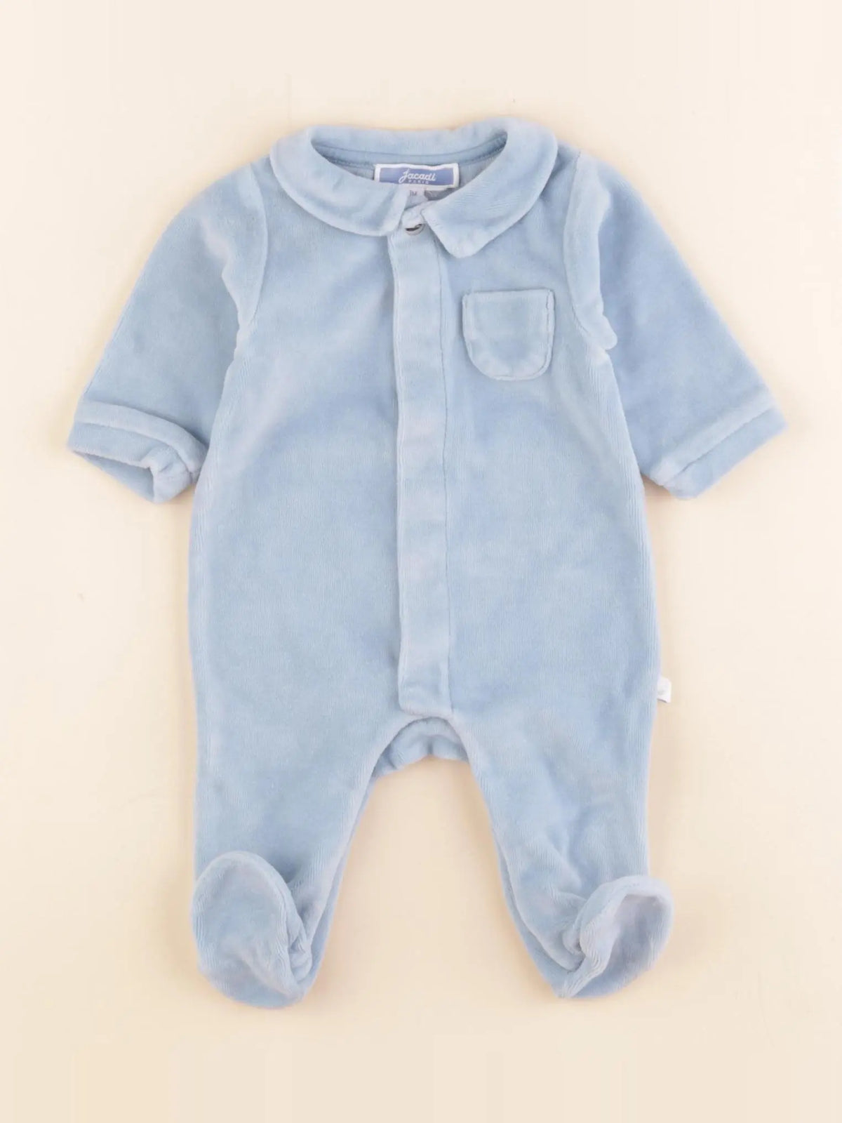 Jacadi - pyjama velours bleu - 1 mois