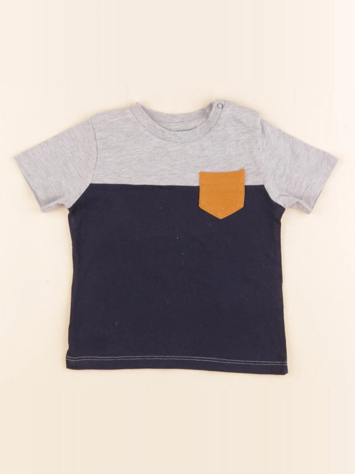 Vertbaudet - tee-shirt gris, bleu - 12 mois