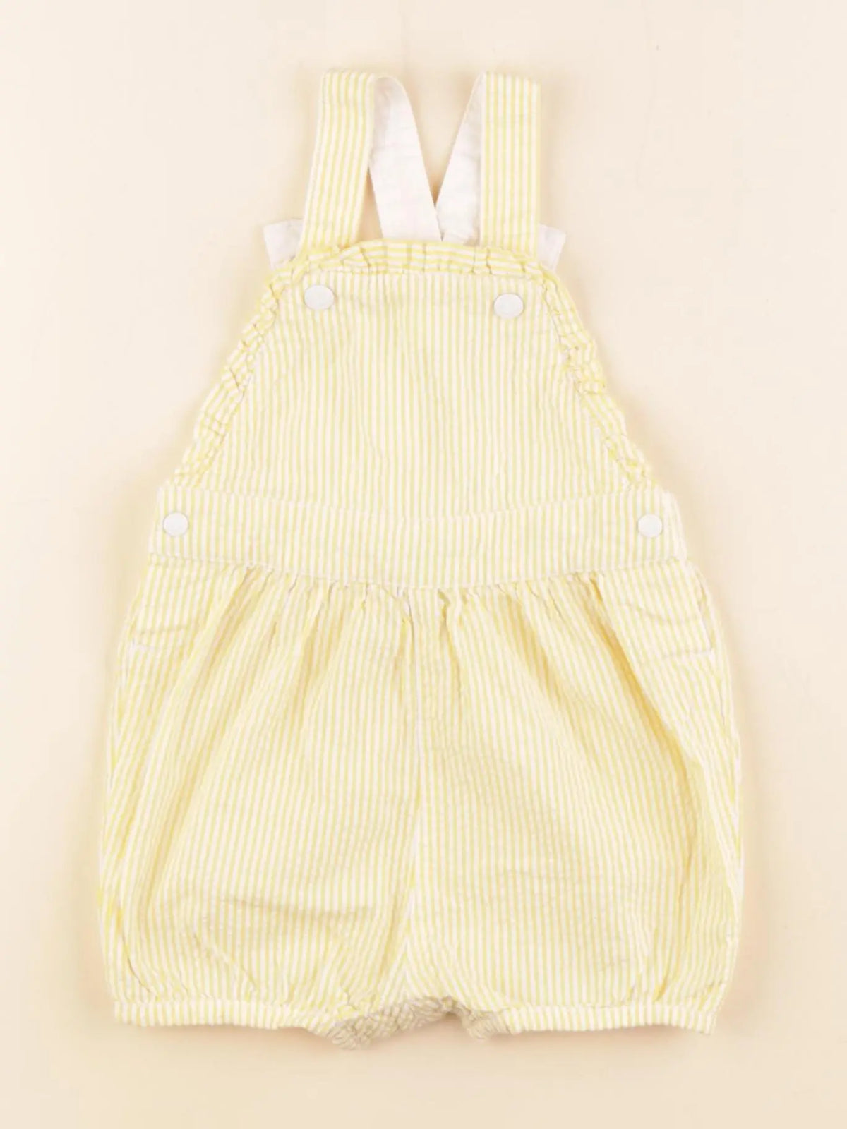 Petit Bateau - salopette blanc, jaune - 6 mois