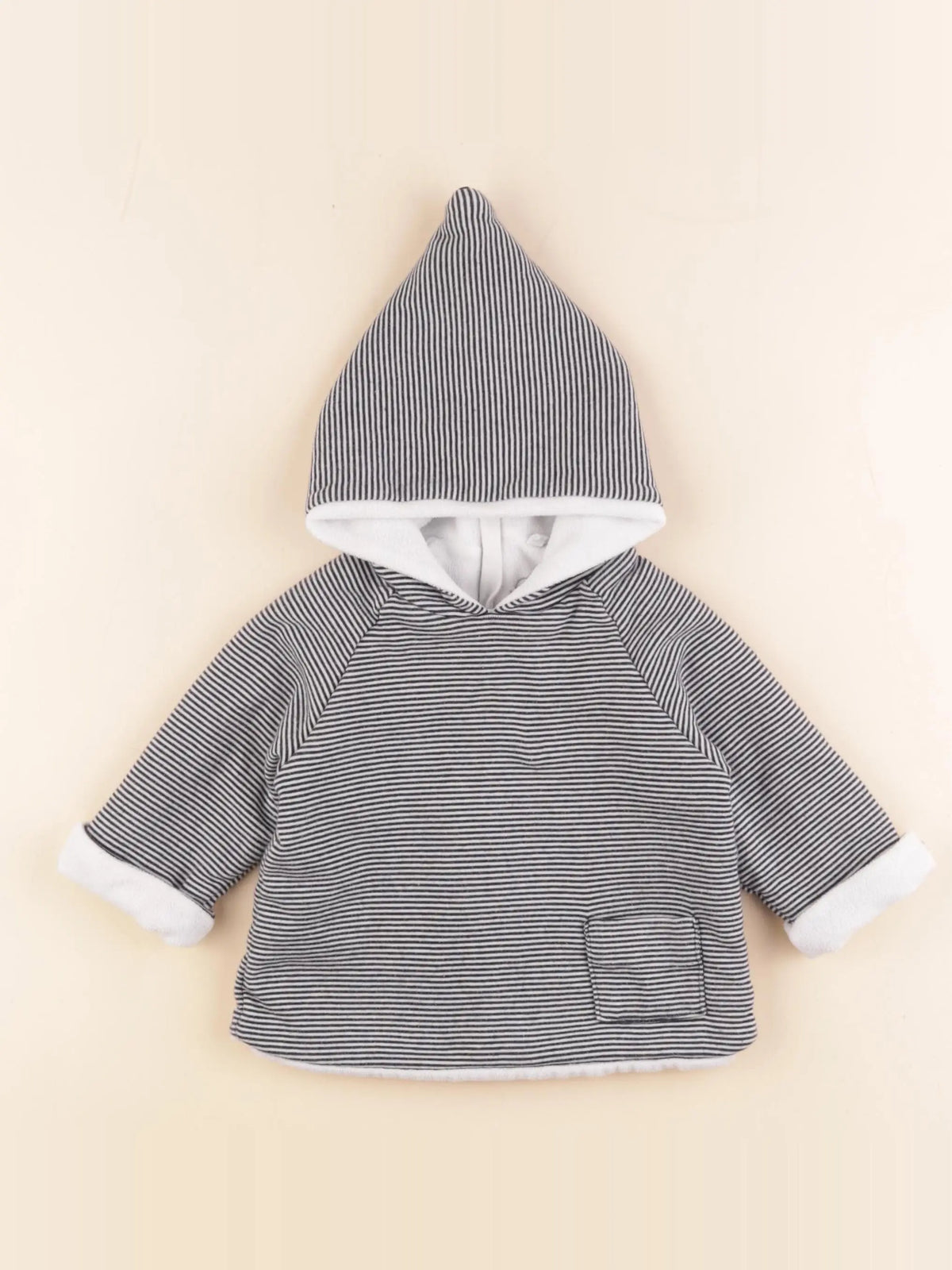 Petit Bateau - sweat blanc, bleu - 6 mois
