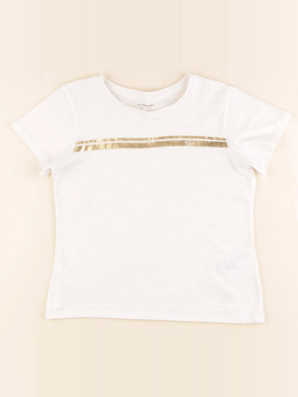 Vertbaudet - tee-shirt blanc - 6 ans