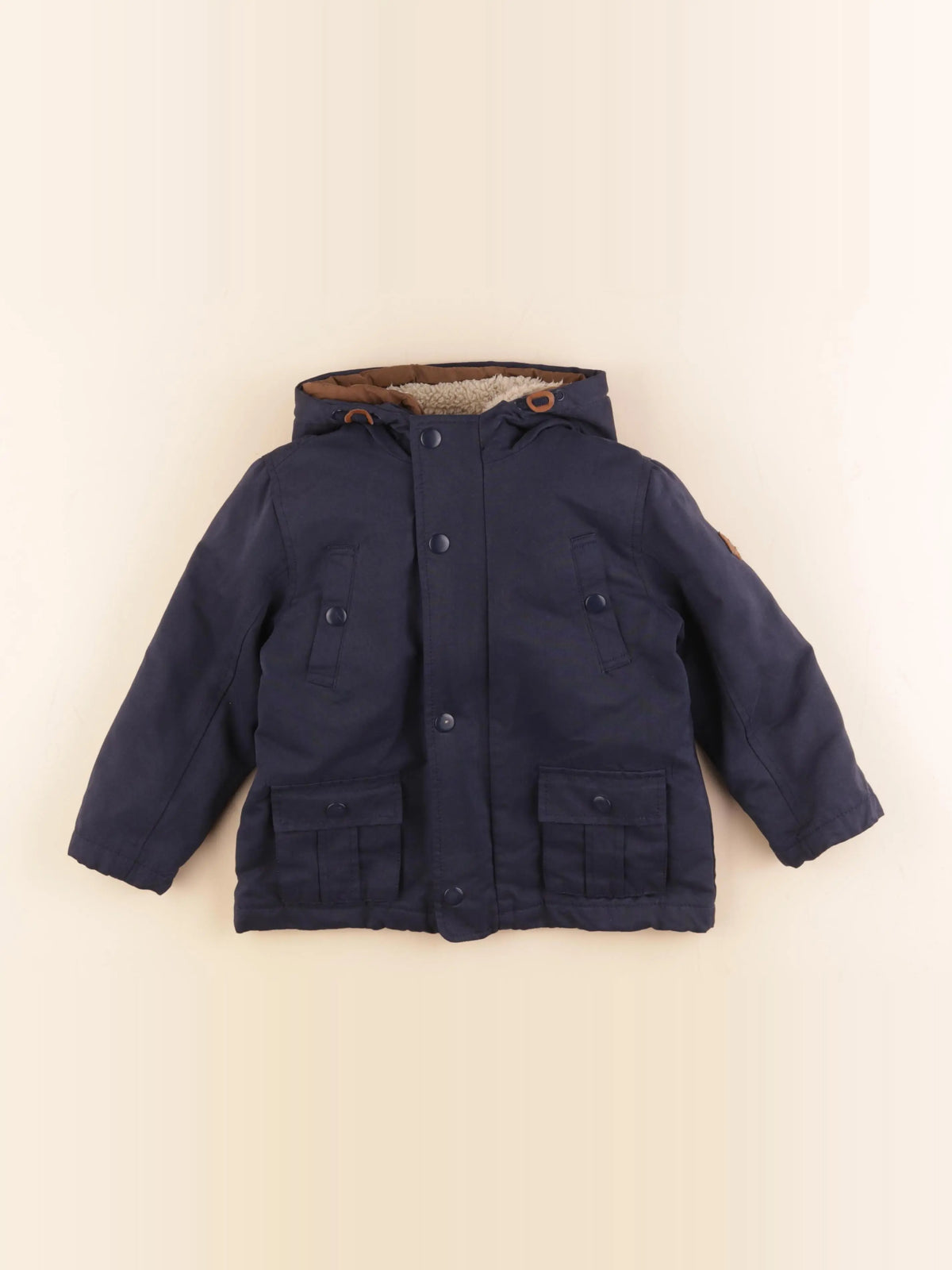 Vertbaudet - manteau doublure amovible bleu - 3 ans