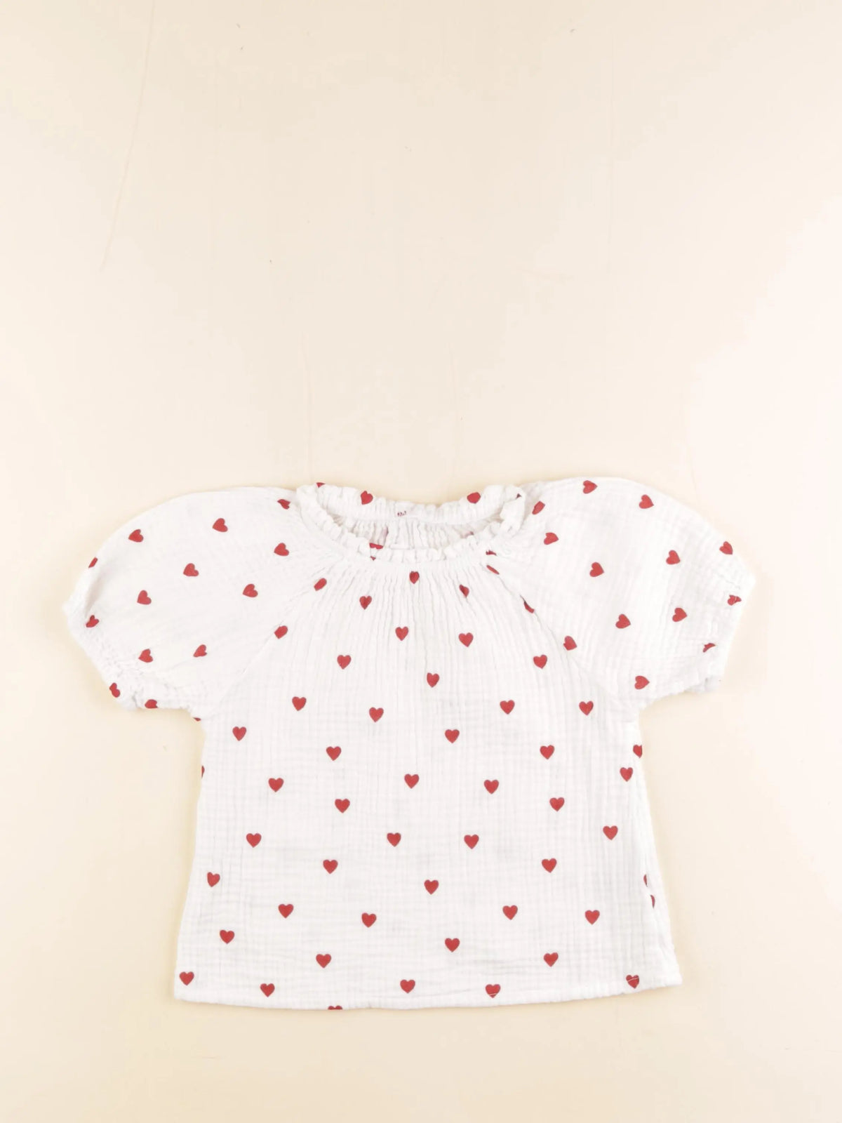 Vertbaudet - tee-shirt blanc, rouge - 4 ans