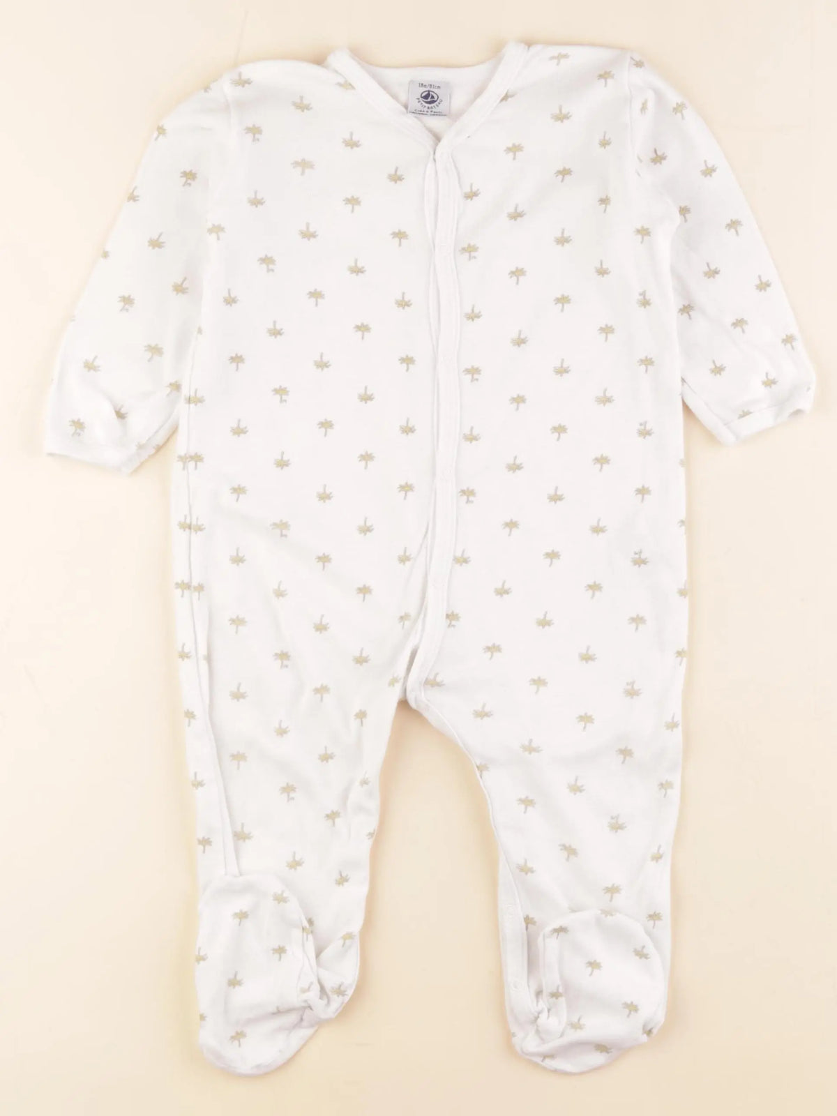 Petit Bateau - pyjama coton blanc - 18 mois