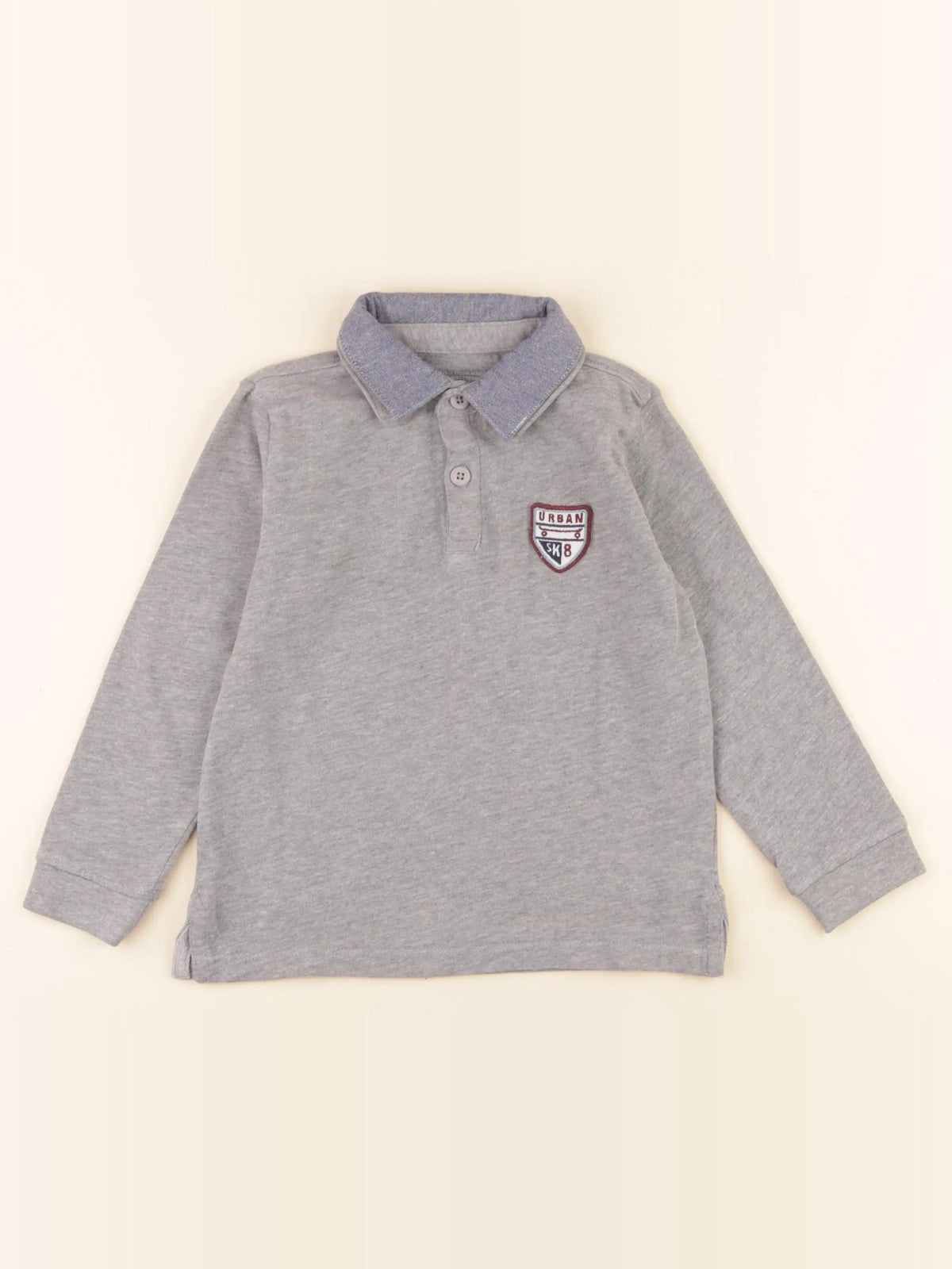 Vertbaudet - polo gris - 6 ans
