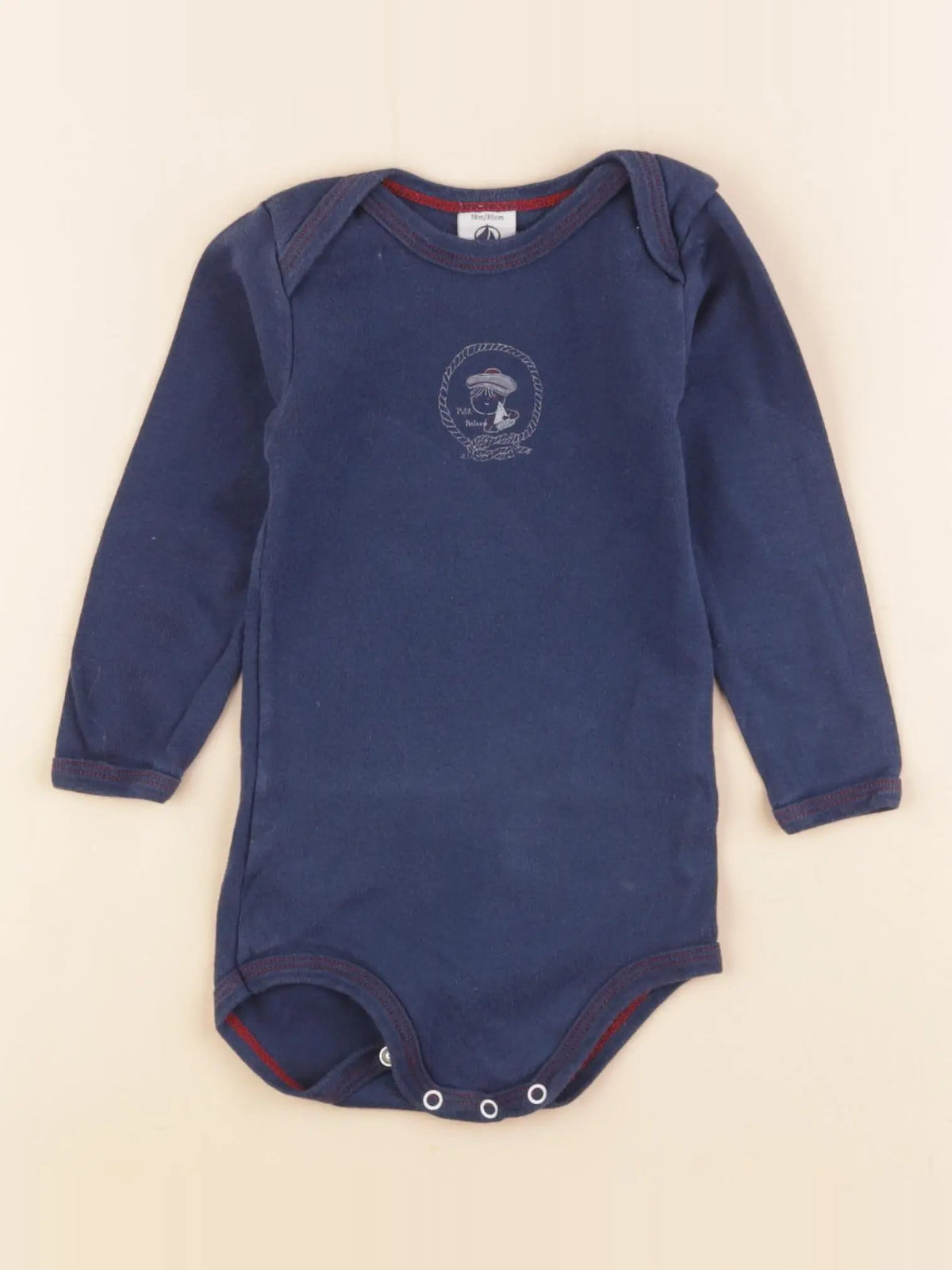 Petit Bateau - body bleu - 18 mois