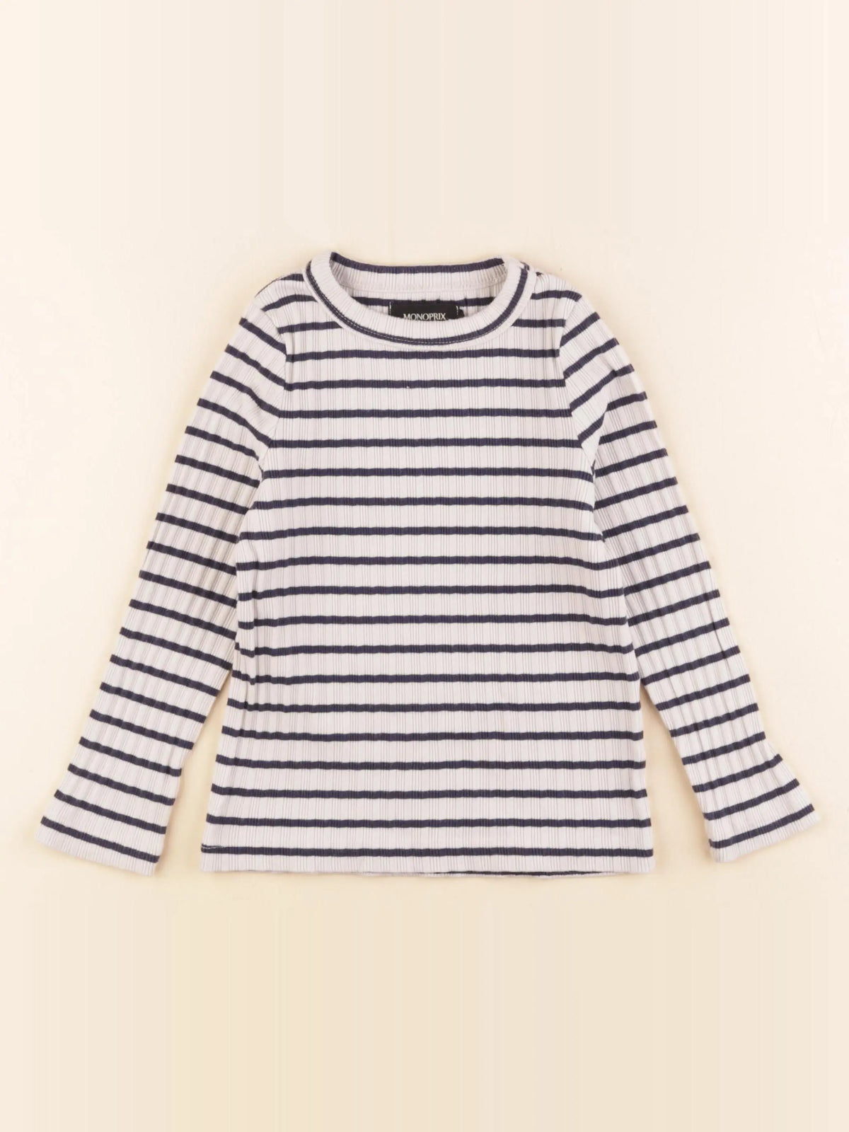 Monoprix - tee-shirt blanc, bleu - 4 ans