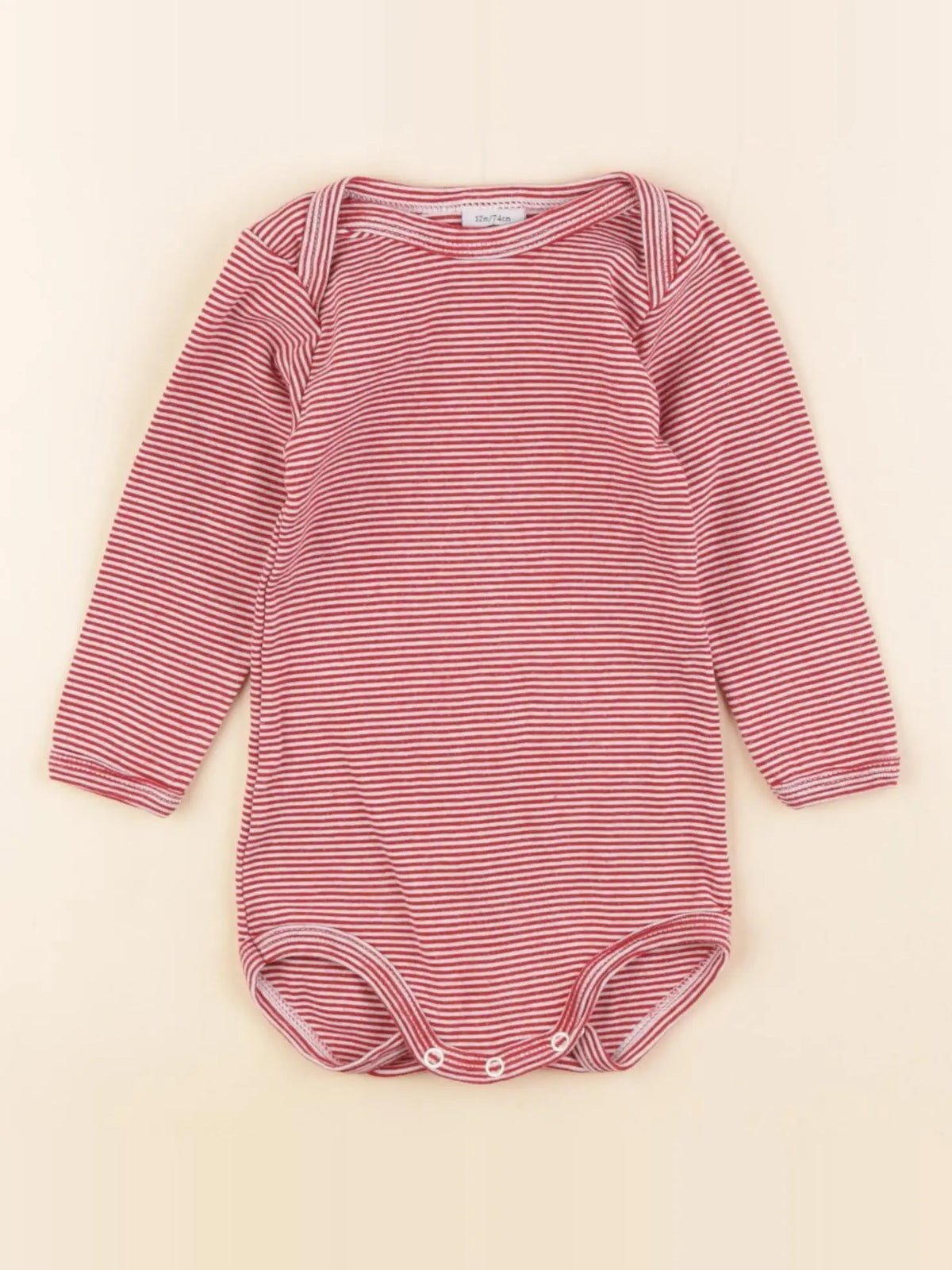 Petit Bateau - body rouge - 12 mois