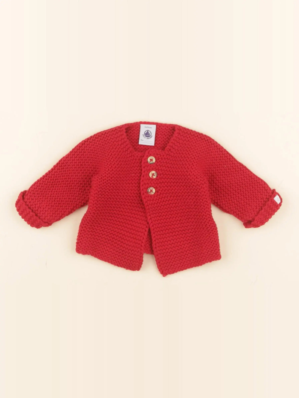 Petit Bateau - gilet rouge - 1 mois