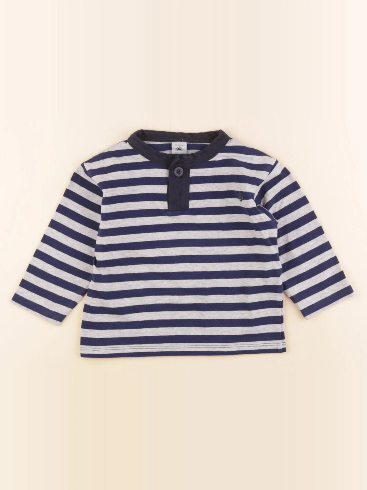 Petit Bateau - tee-shirt bleu - 12 mois