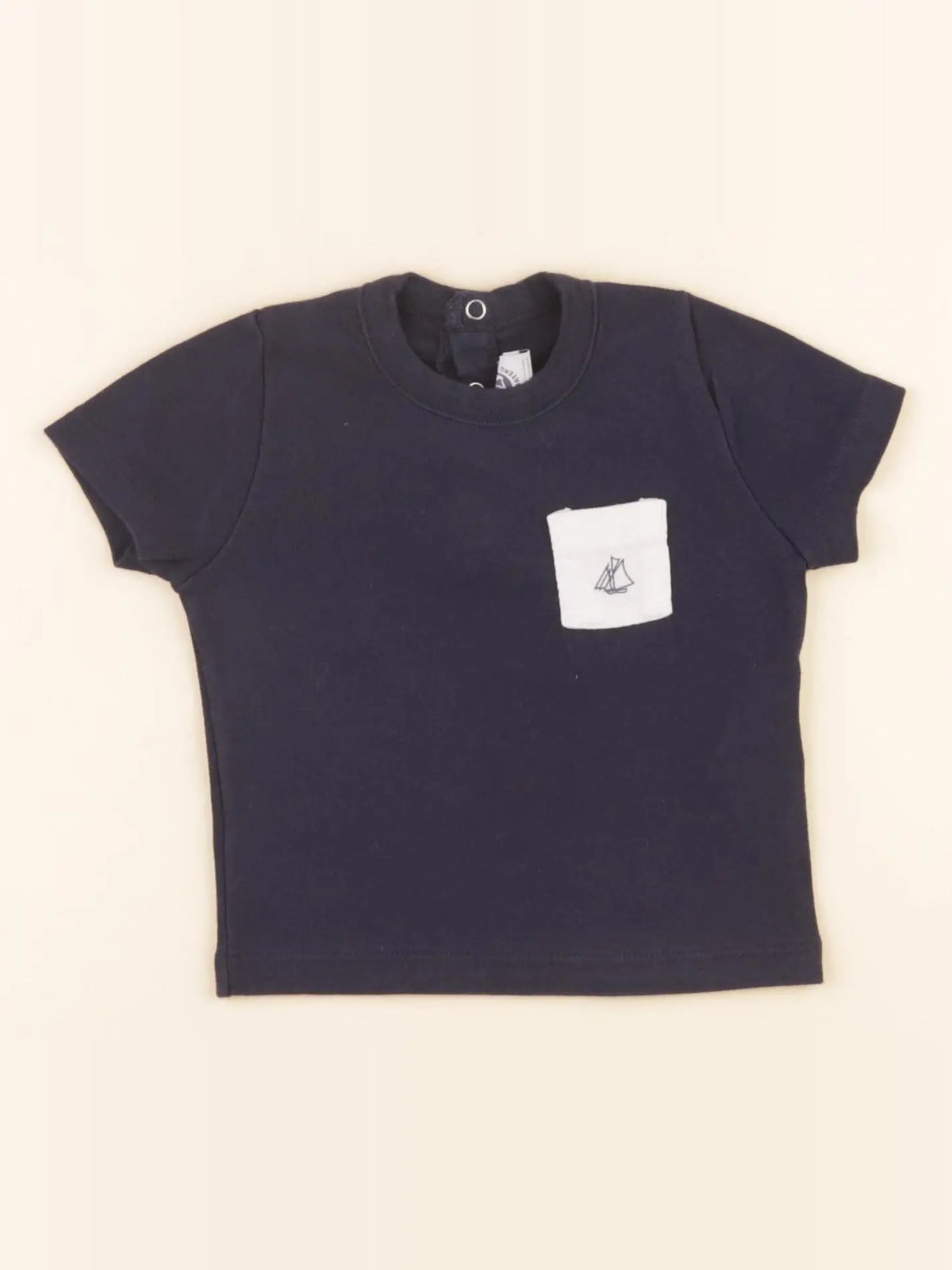 Petit Bateau - tee-shirt bleu - 6 mois