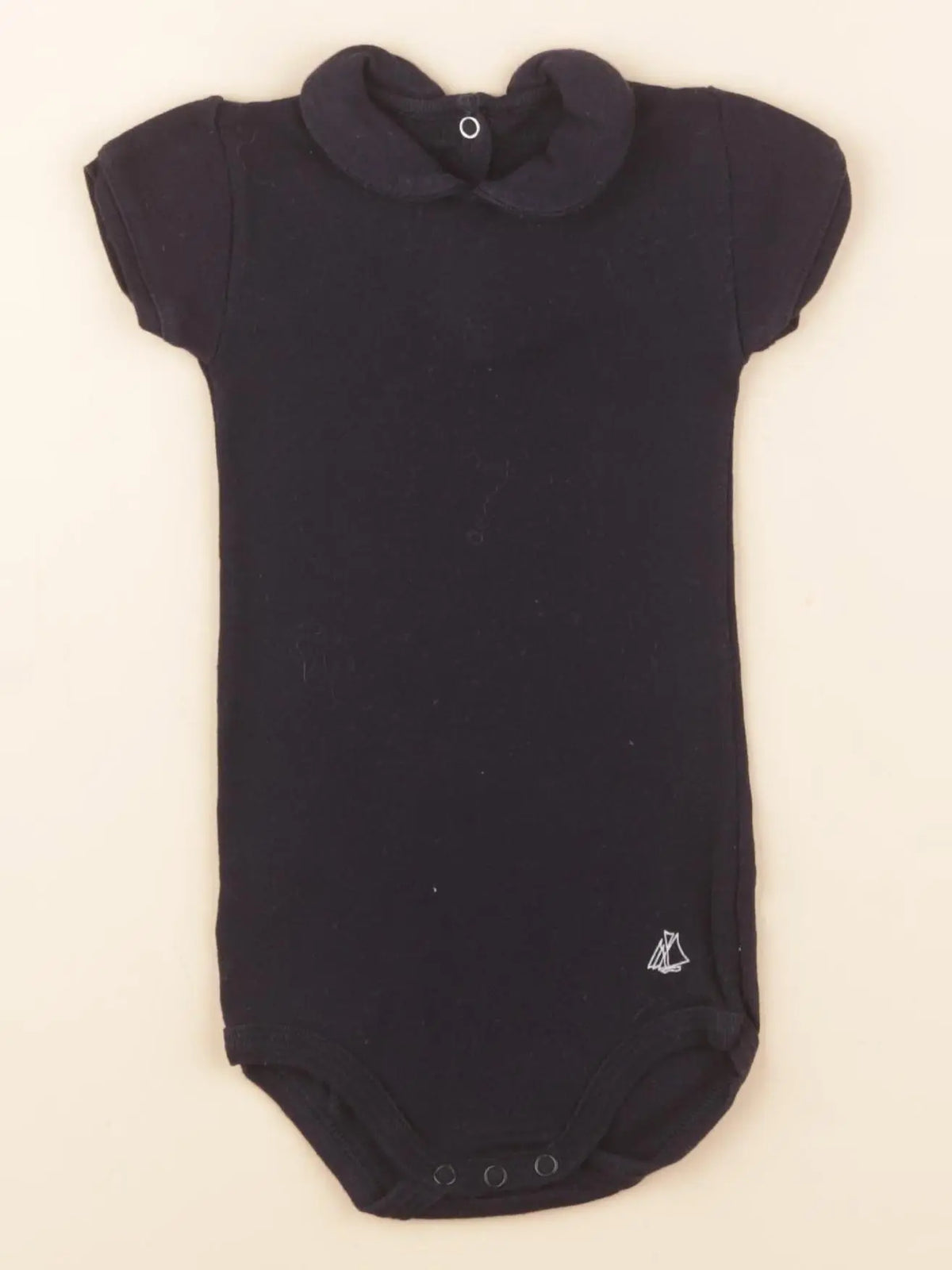 Petit Bateau - body à col bleu - 6 mois