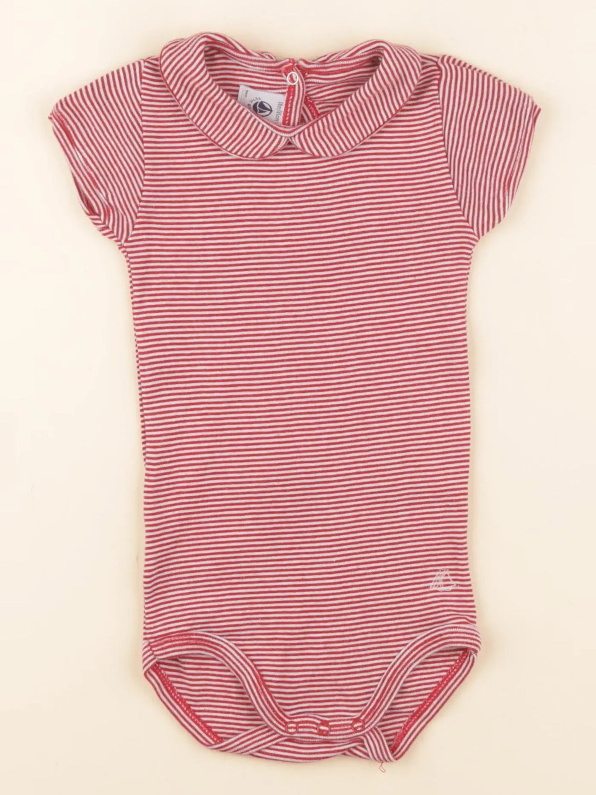 Petit Bateau - body à col rouge - 18 mois