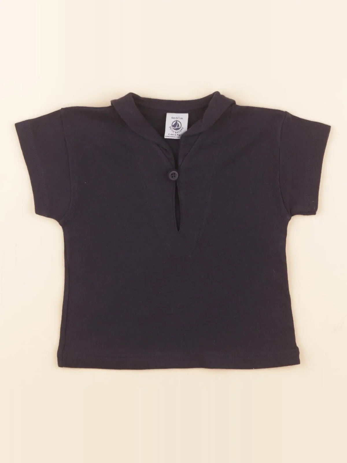 Petit Bateau - tee-shirt bleu - 6 mois