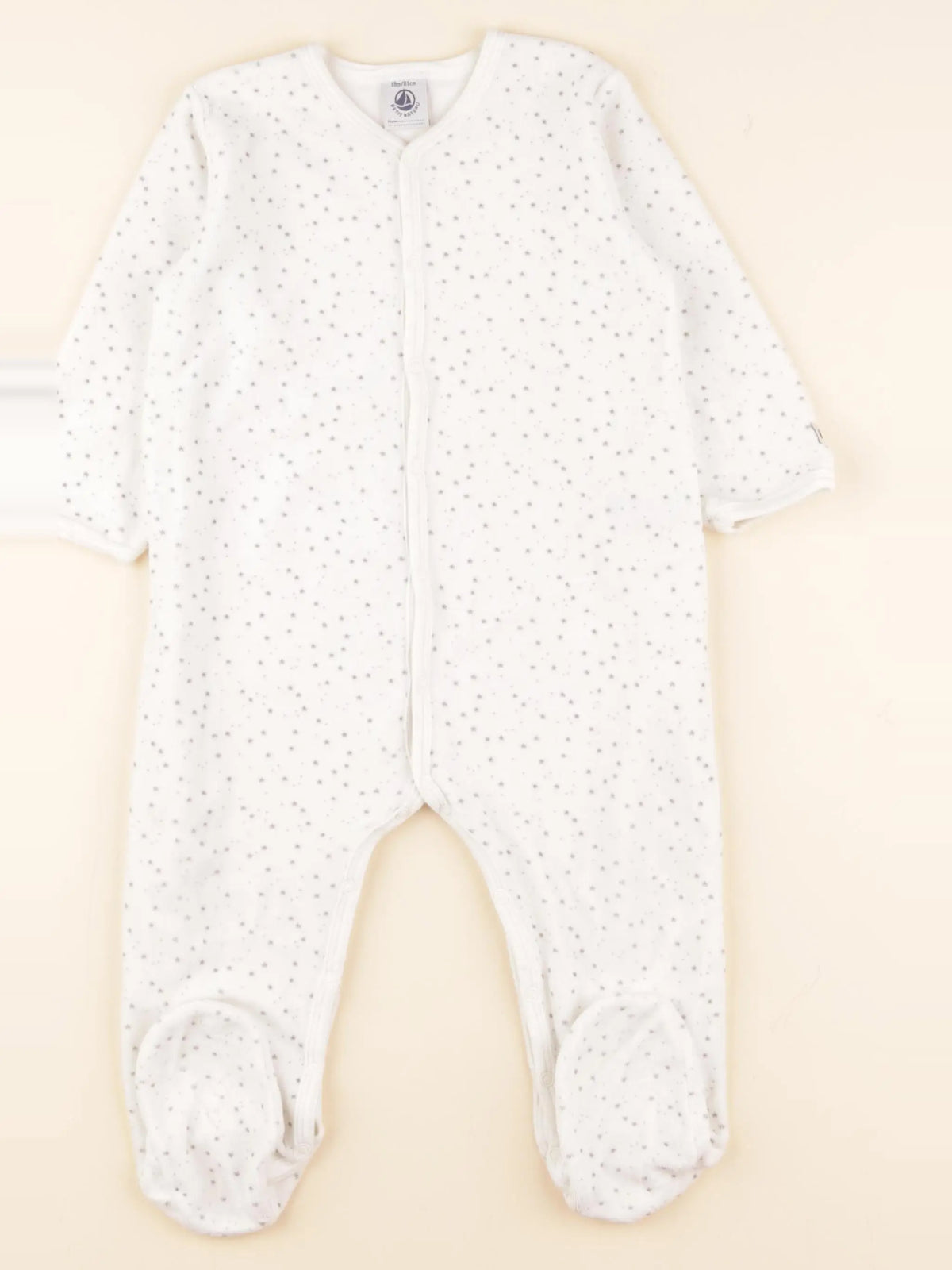 Petit Bateau - pyjama velours blanc - 18 mois