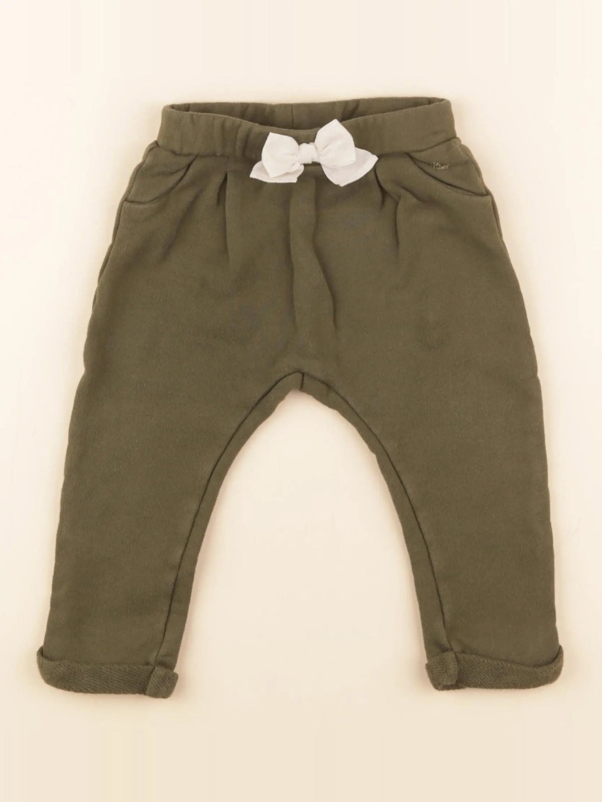 Petit Bateau - jogging or, vert - 12 mois