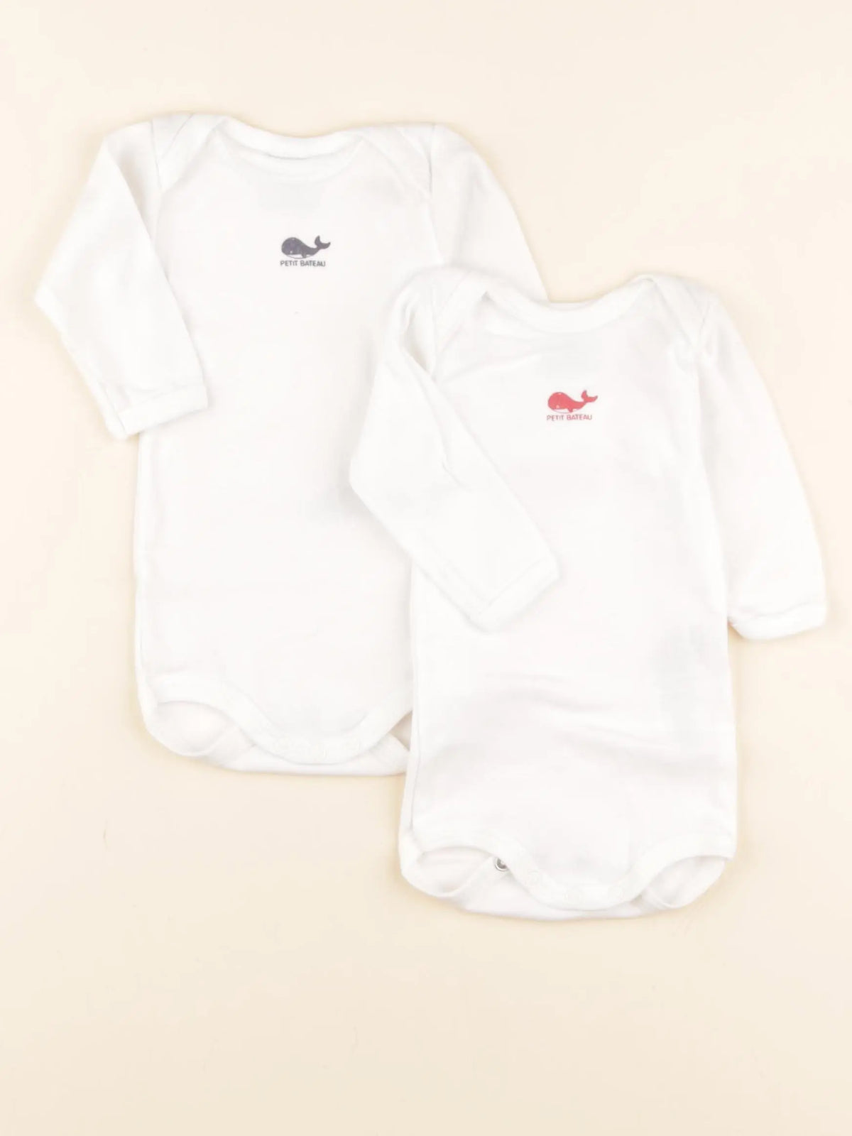 Petit Bateau - lot de 2 bodies en coton blanc - 3 mois