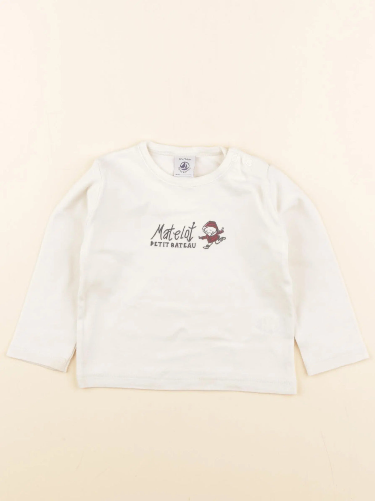 Petit Bateau - tee-shirt beige - 12 mois