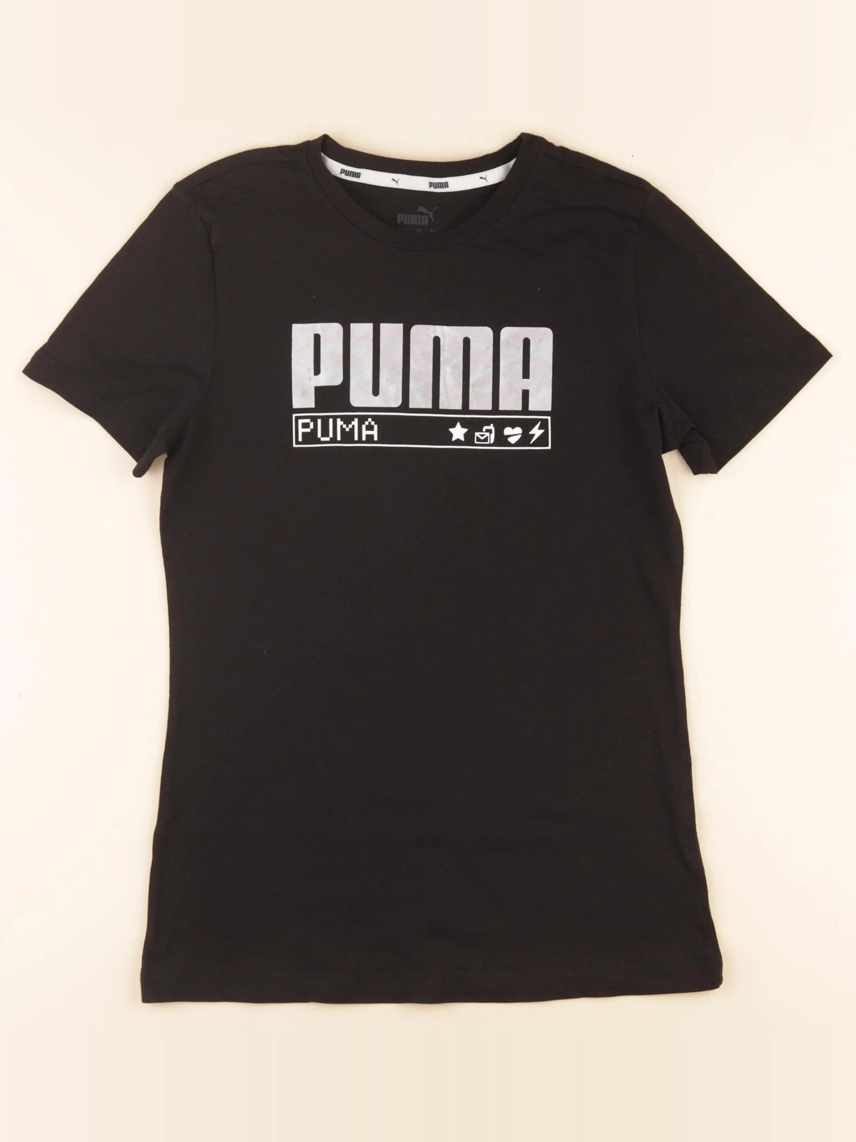 Puma - tee-shirt noir, argent - 13/14 ans