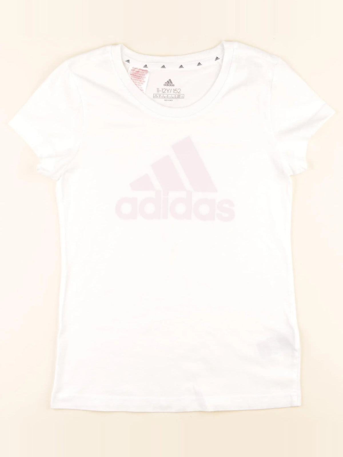 Adidas - tee-shirt blanc, rose - 11/12 ans