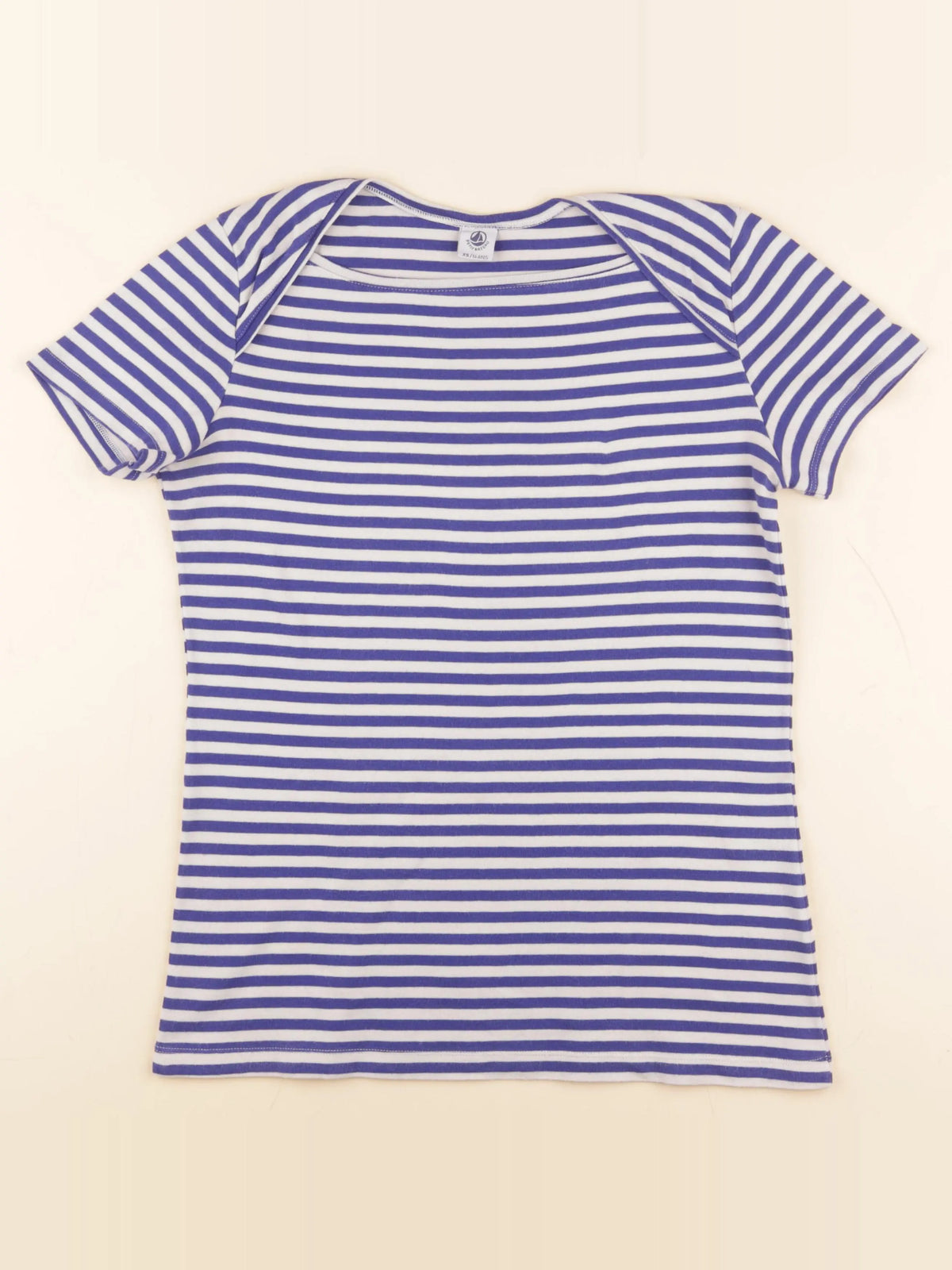 Petit Bateau - tee-shirt blanc, bleu - 14 ans