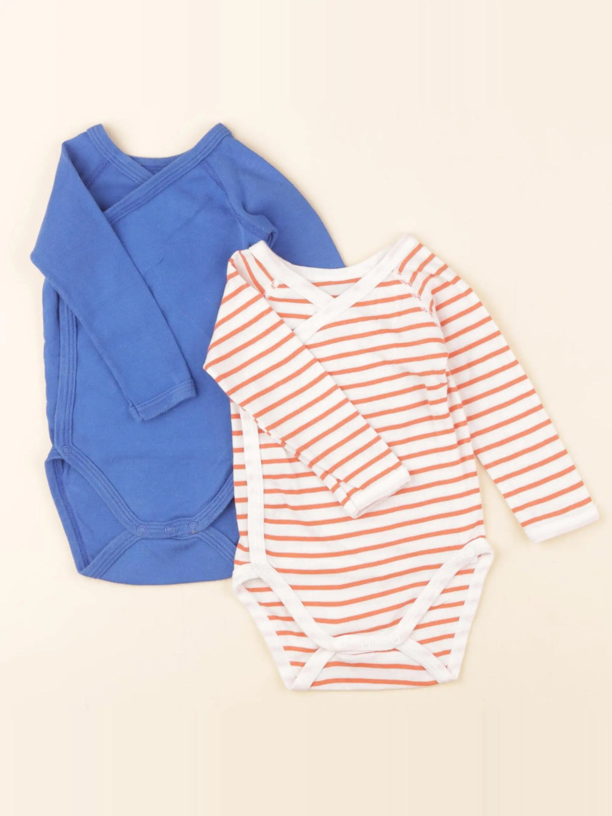 Petit Bateau - lot de 2 bodies en coton blanc - 6 mois