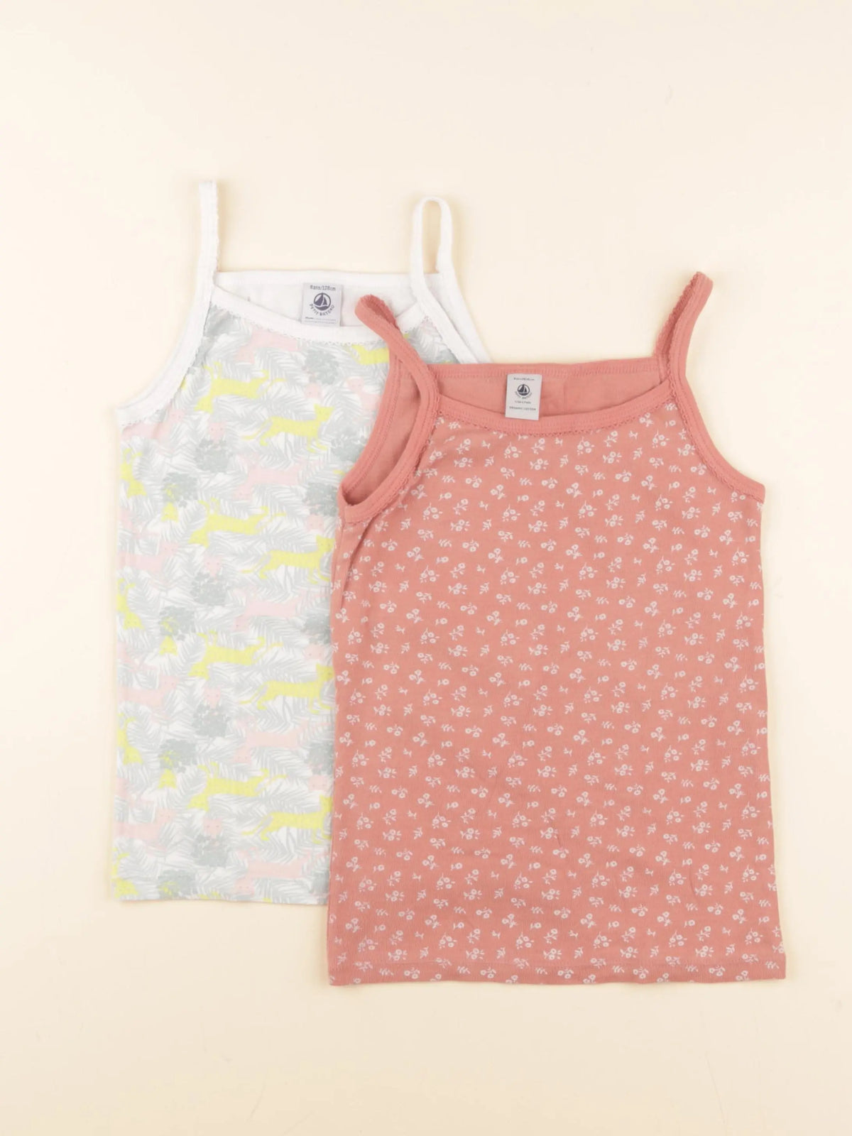 Petit Bateau - lot de 2 maillots de corps rose - 8 ans