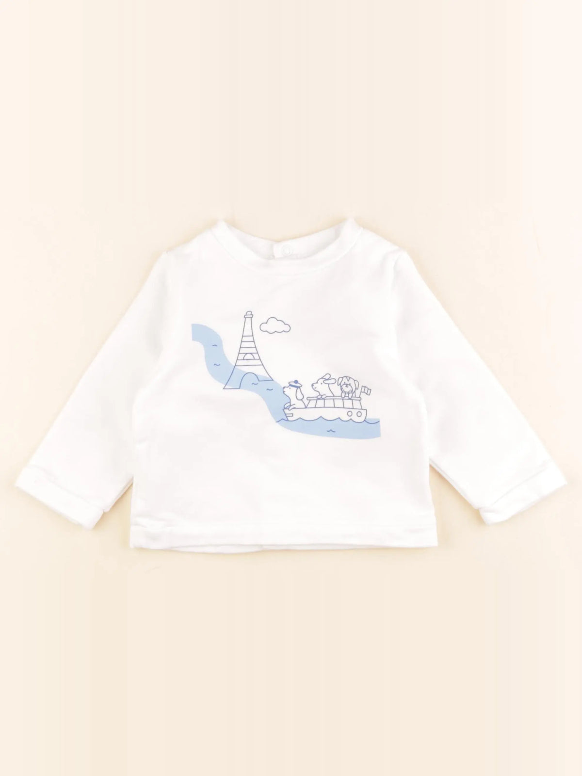 Jacadi - sweat blanc - 12 mois
