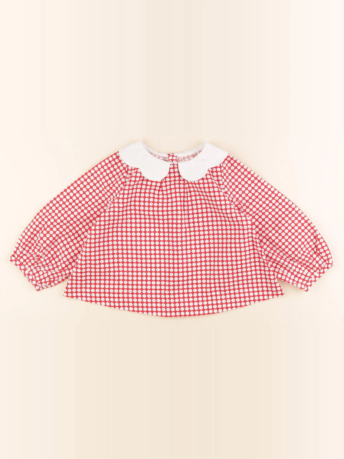 Jacadi - blouse rouge, blanc - 36 mois