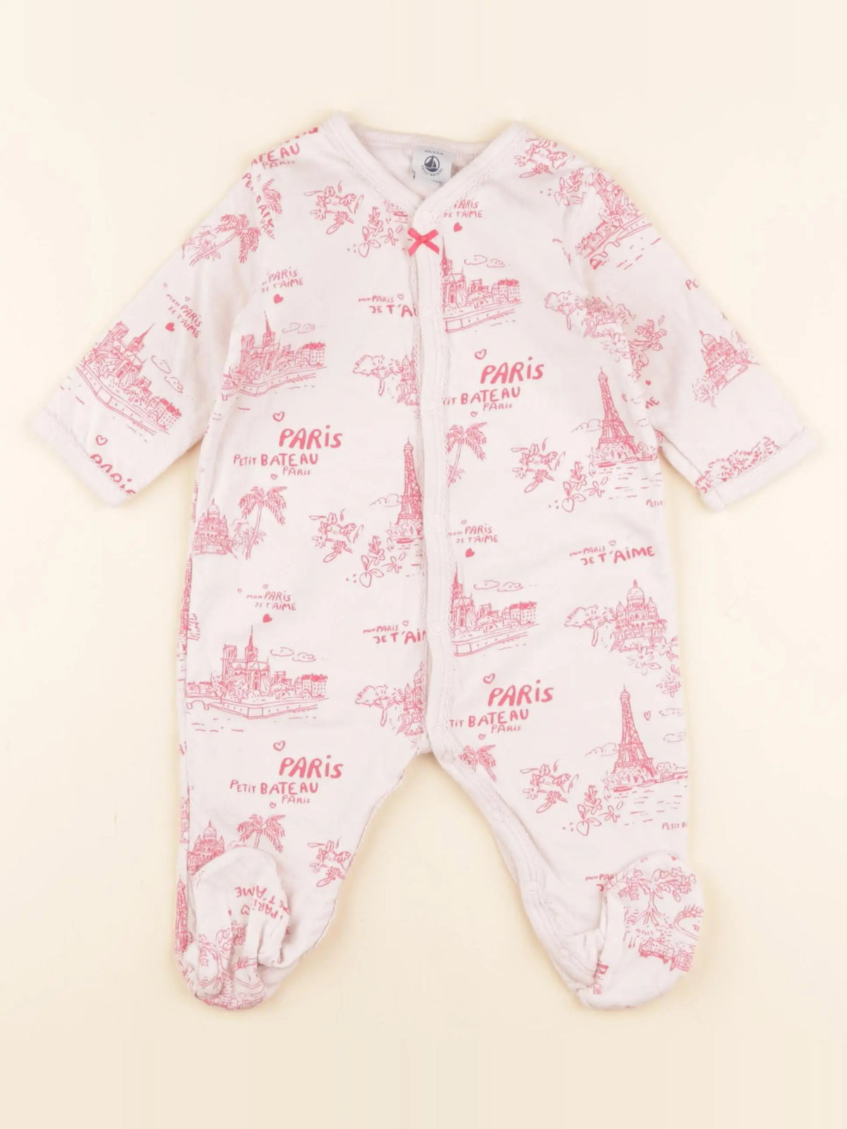 Petit Bateau - pyjama coton rose - 6 mois