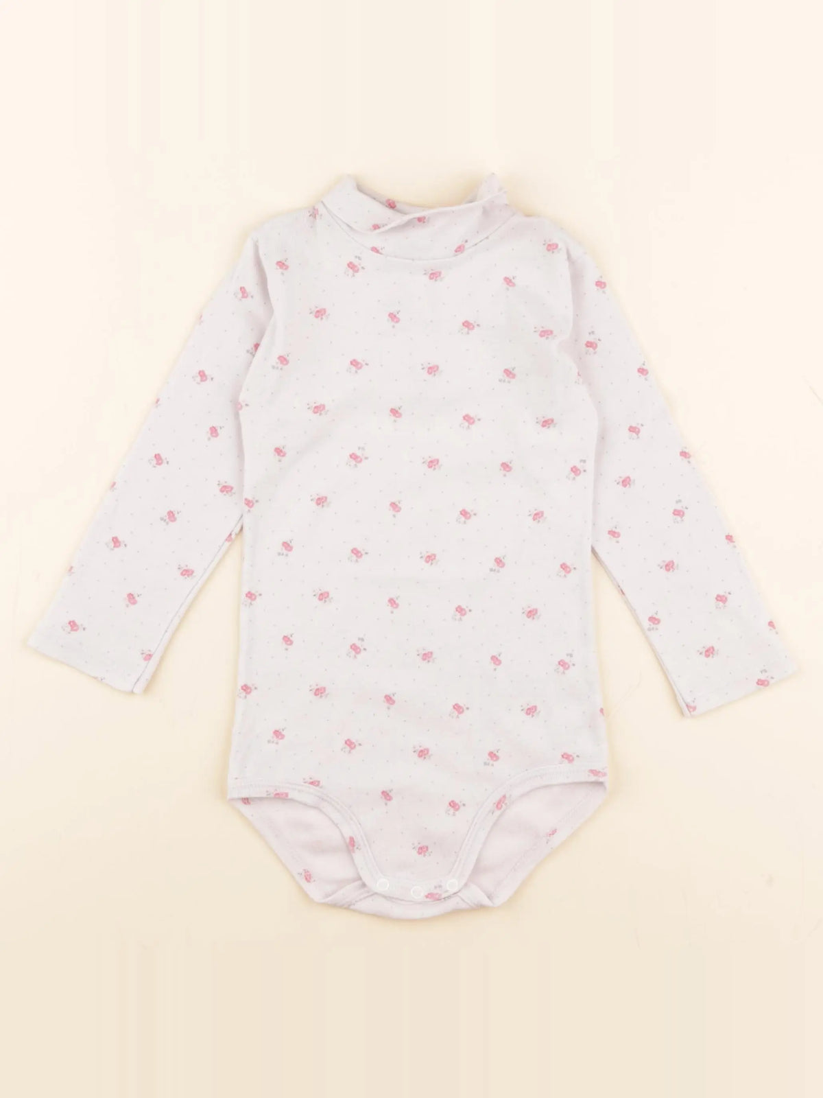 Petit Bateau - body à col rose - 24 mois